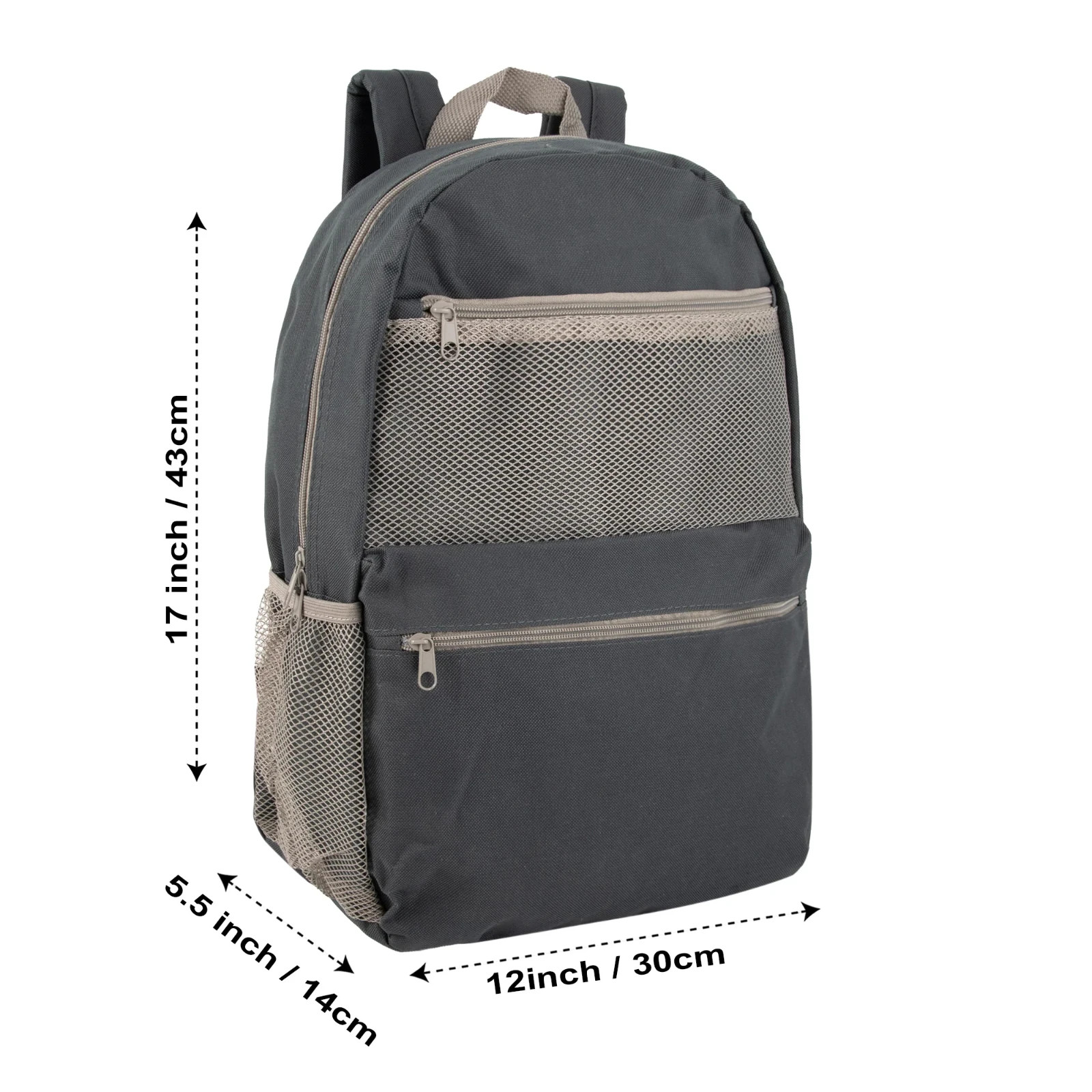 17-inch Trailmaker Double Front Pocket Backpack with Side Mesh Pockets Pak 24