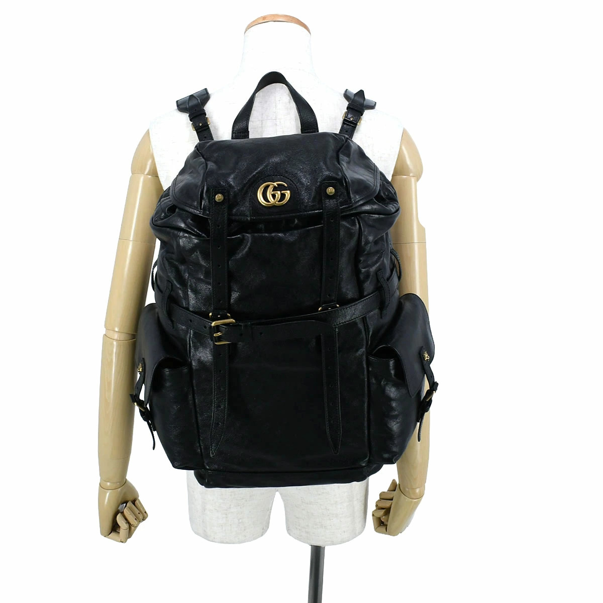 Gucci i I GG Marmont Liber Tiger Backpack Daypack Leather Black 526908 r0_0705