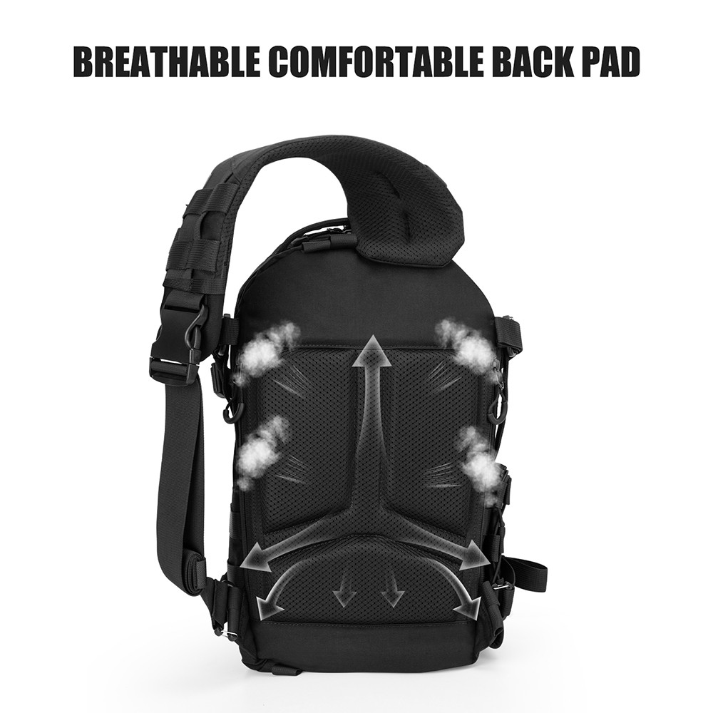 Tactical Sling Bag for Men:12L EDC CCW Concealed 2-in-1 Shoulder Bag Backpack