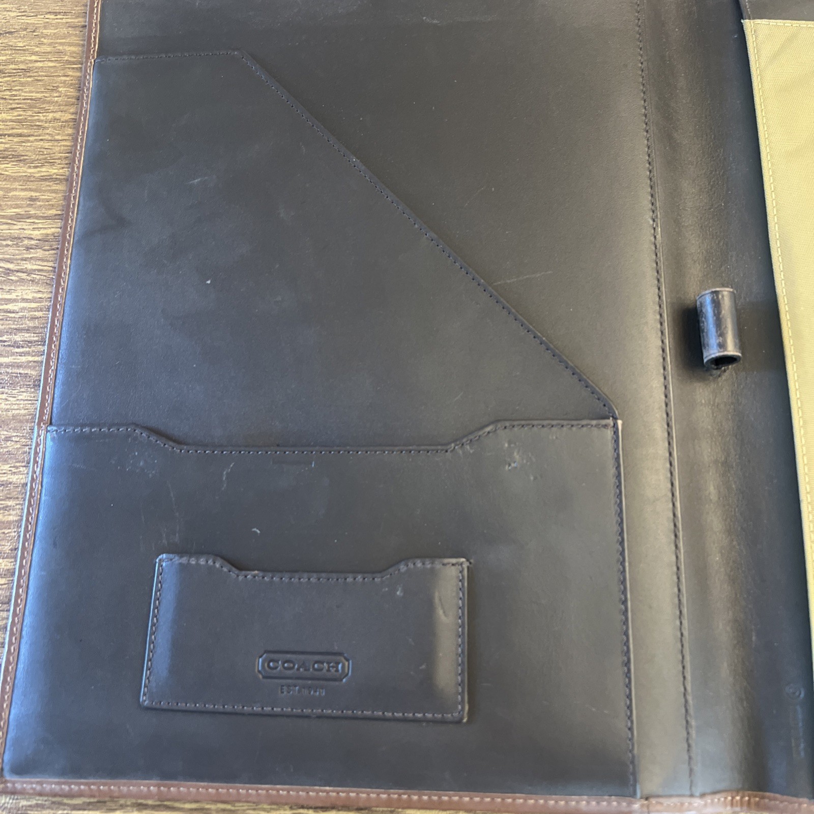VTG Coach Portfolio Bi-fold Light Brown Leather Unisex 10×12.5 *RARE*