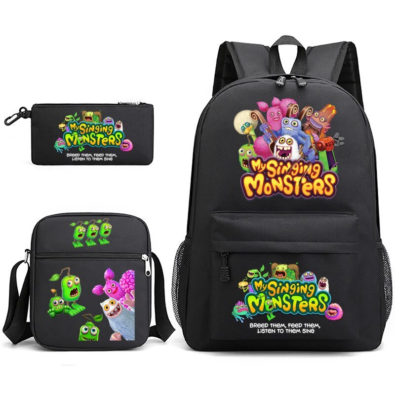 My Singing Monsters Backpack Satchel Shoulder Bag Pencil Case 3pcs kid gift