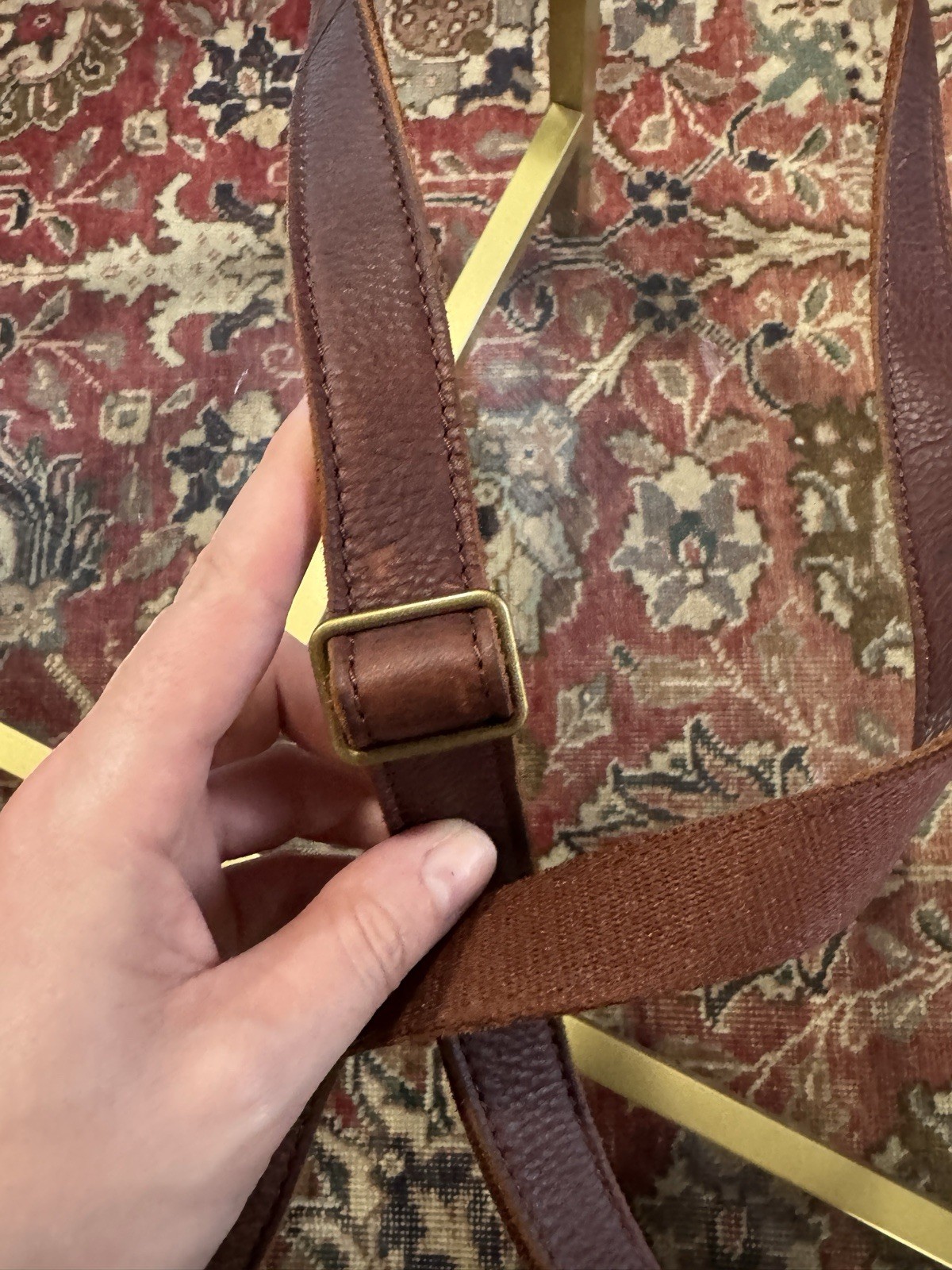 Authentic Dr. Martens Leather Shoulder Bag with Brass Buckle