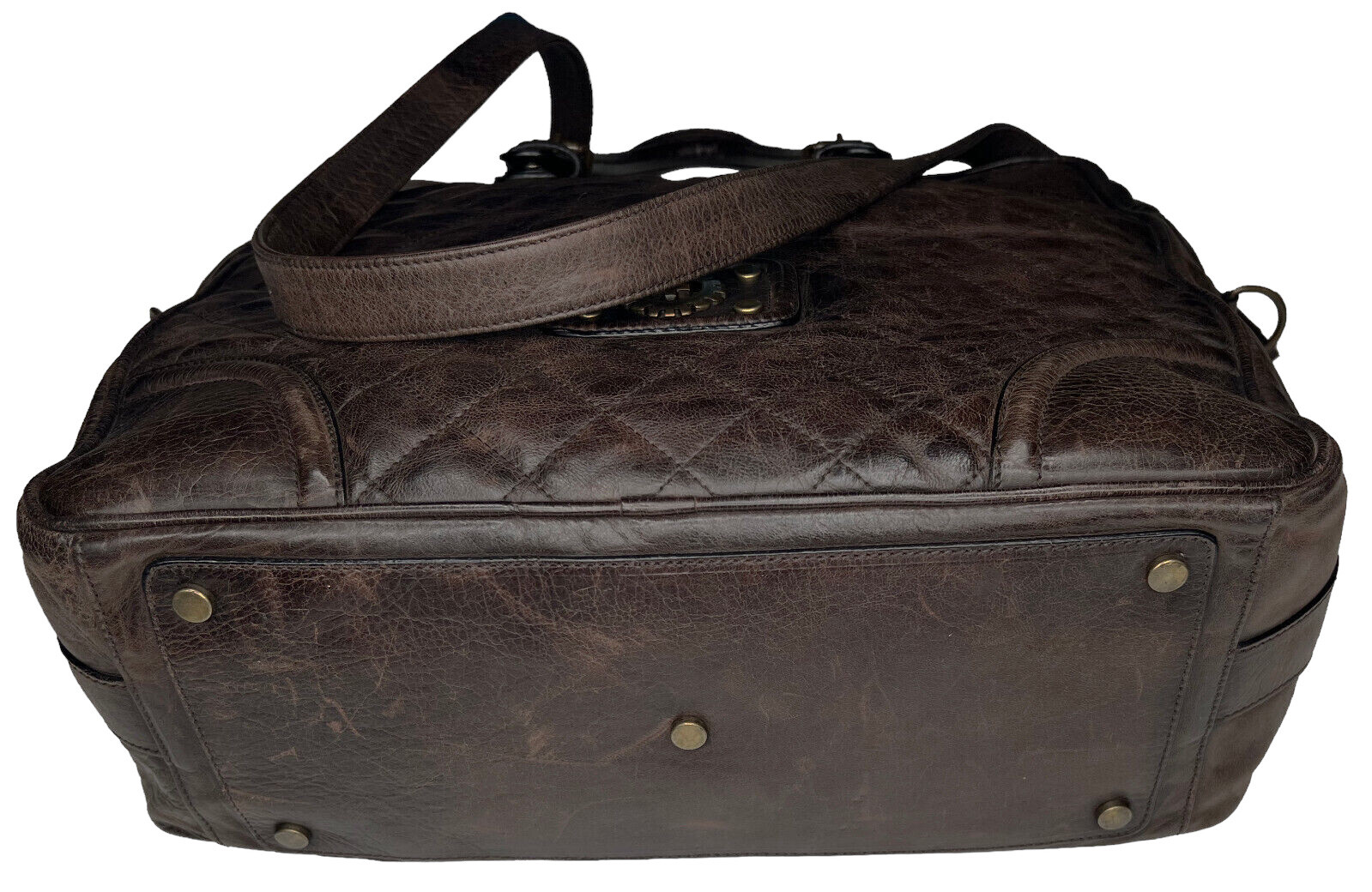 Authentic Belstaff MEN’S LARGE SQUARE Blackbrown Leather Shoulder Bag Rare