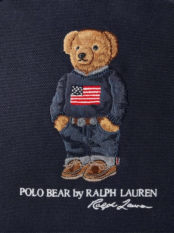 Ralph Lauren Polo Bear Backpack Navy Logo Embroidered Flag New With Tags