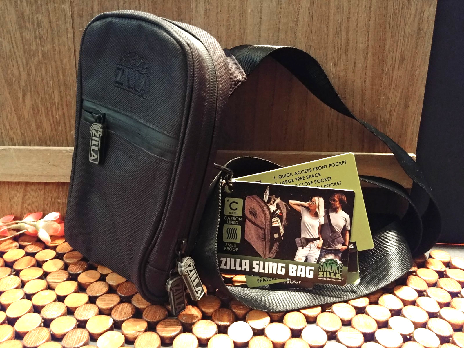 Smokezilla Zilla Smell Proof Sling Bag 5.5 X8 In or Zilla Locking Bi-Fold Pouch