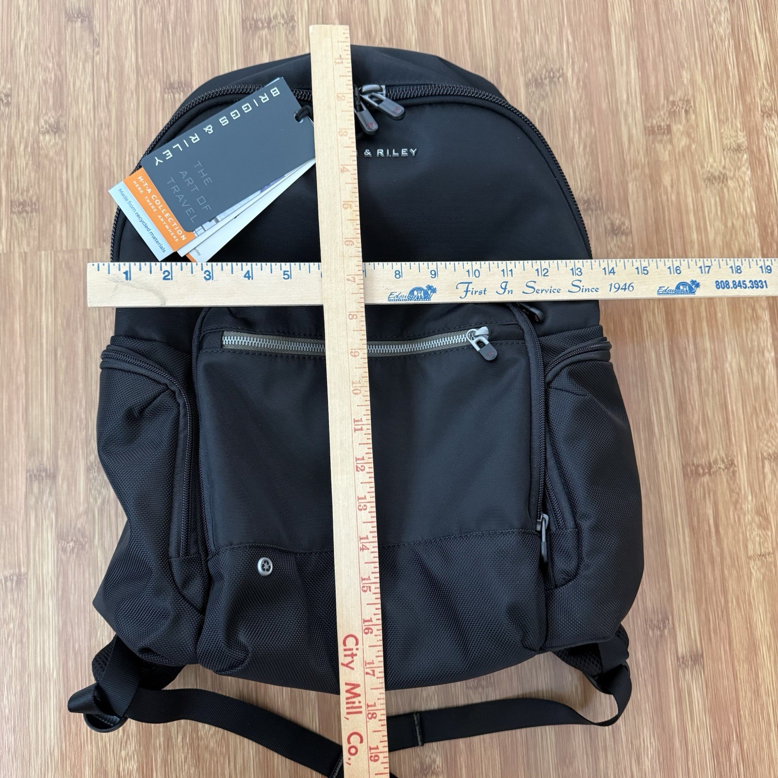 NWT Briggs & Riley HTA Medium Cargo Backpack Black RFID AK126-4 Monogram READ