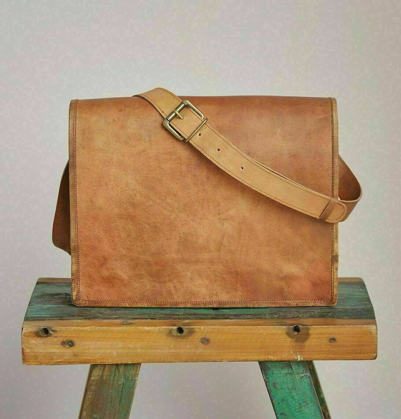 Men’s Leather Large Mobile I Pad MacBook Laptop Case for computer bag shoulder