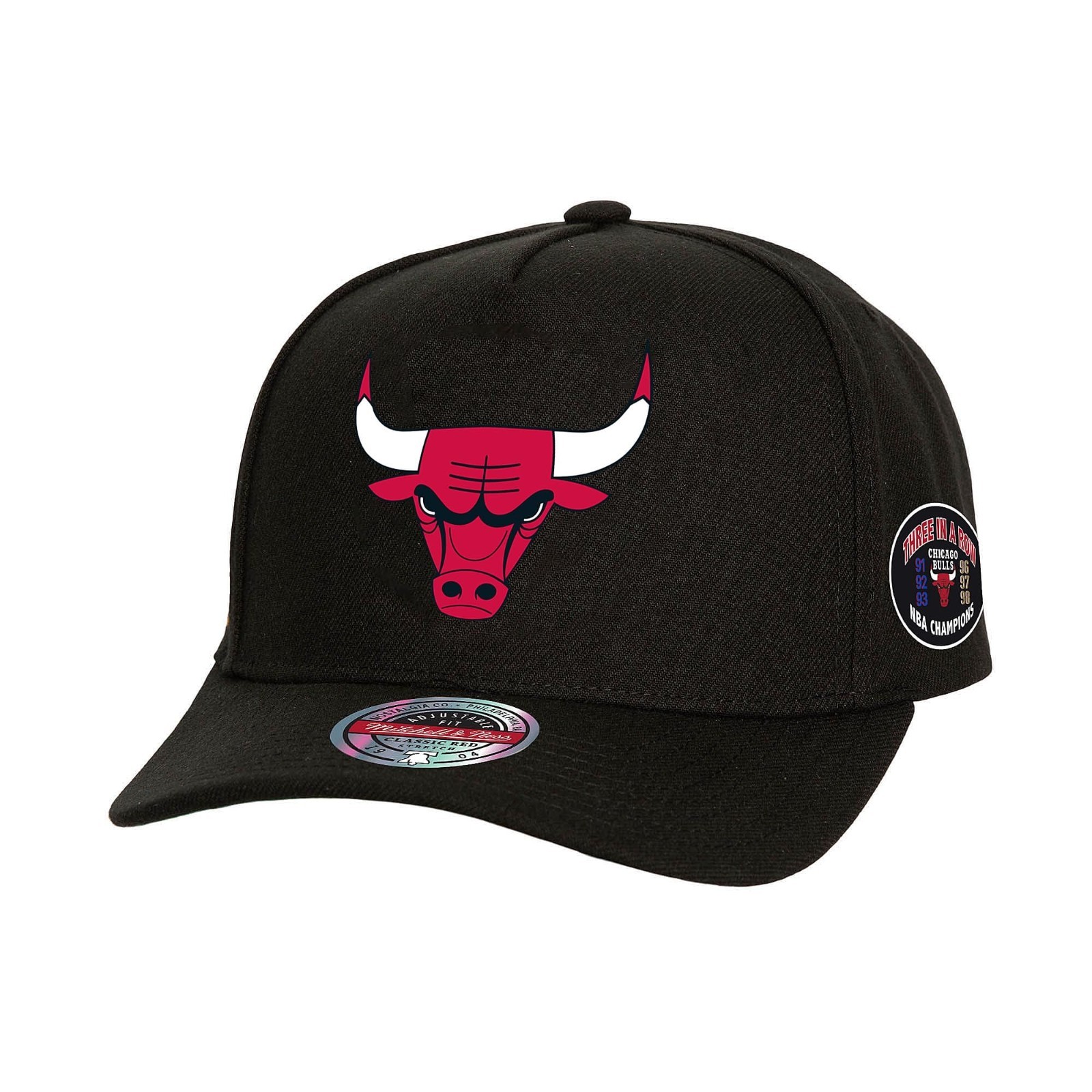 MITCHELL & NESS NBA Classic Red Curved Snapback Chicago Bulls Black Cotton Blend
