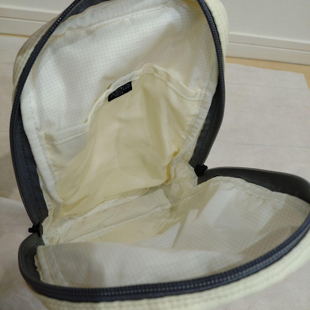 Authentic Porter Flash Shoulder Bag White 18cm x 32cm x 6cm Excellent Condition