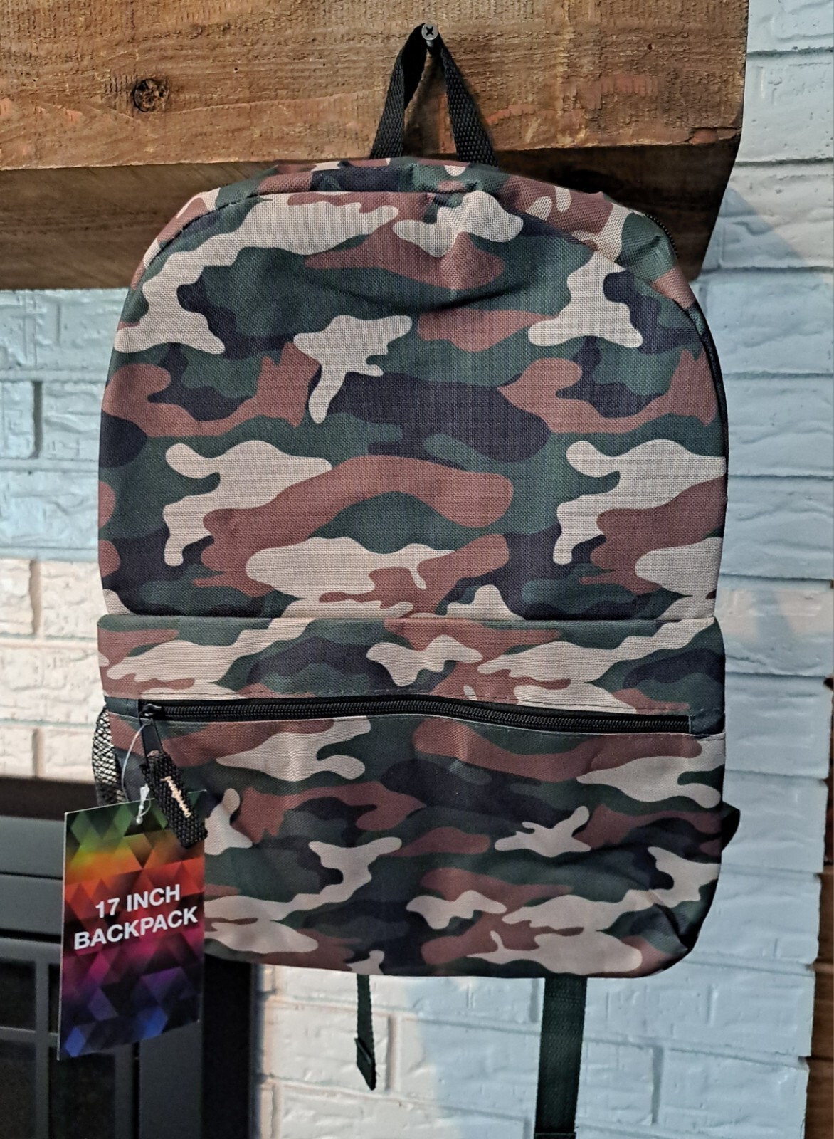 Camo Backpack By A D Sutton & Sons Zip Closure New With Tag 17 Inches