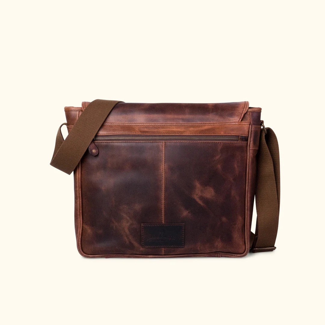 LEATHER MESSENGER BAG w/SHOULDER STRAP – BUFFALO JACKSON TRADING CO. ROOSEVELT