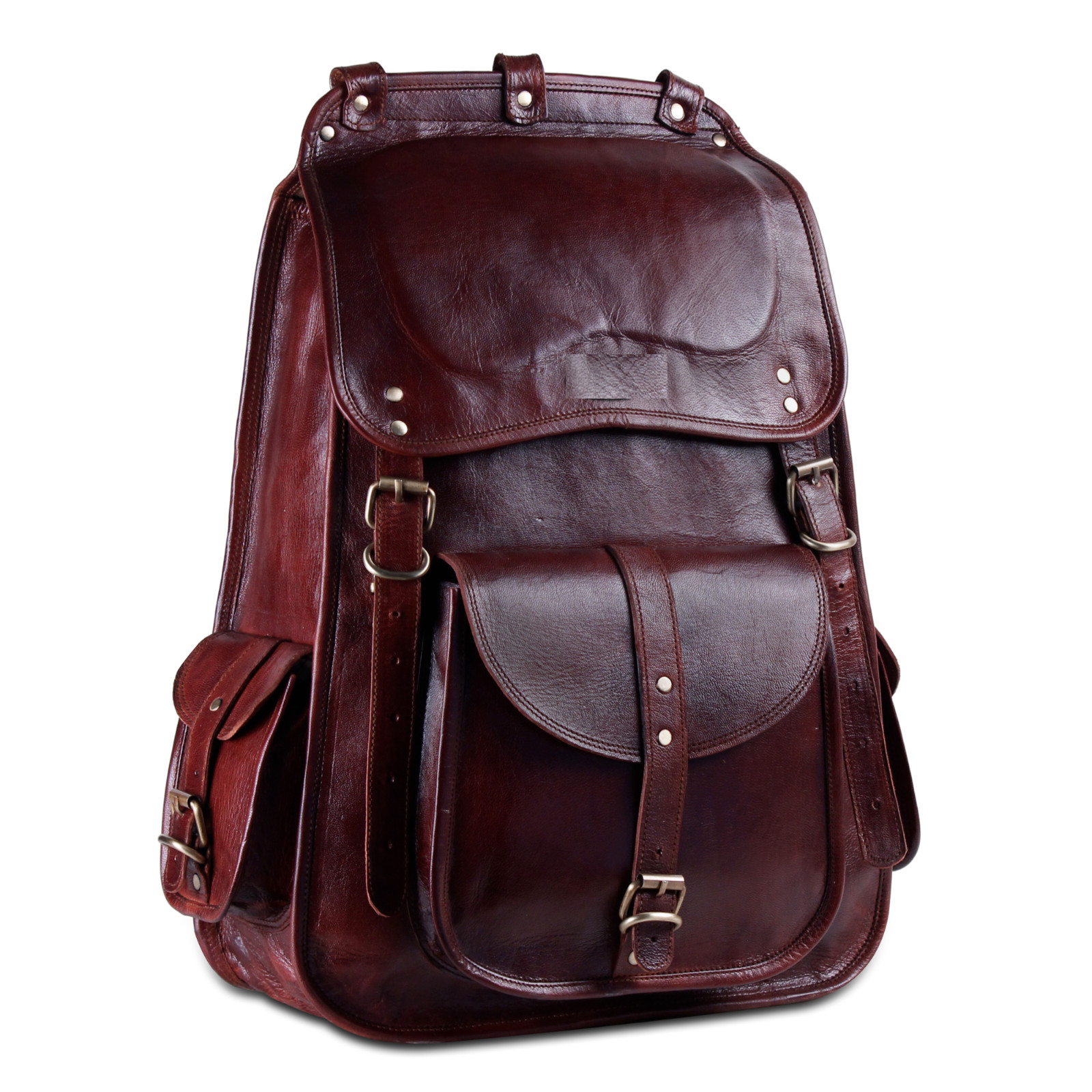 Shoulder New Handmade World Brown Genuine Leather Backpack Laptop Bag
