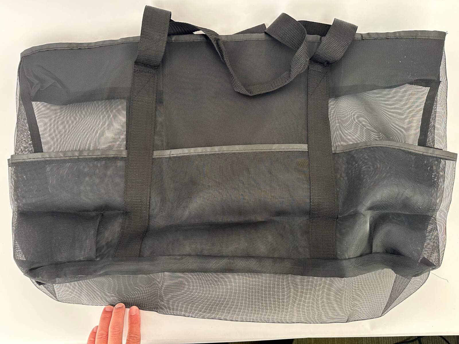 28″x15″ Extra Large Summer Beach Mesh Bag Tote w/Zipper & 8 Pockets XL Sandproof