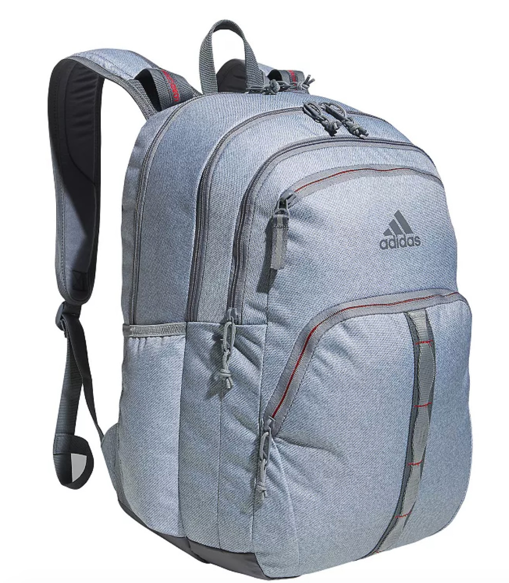 NEW Adidas Prime 7 Backpack Brasilia Student Hustle Sport Twill Gray Scarlet Red
