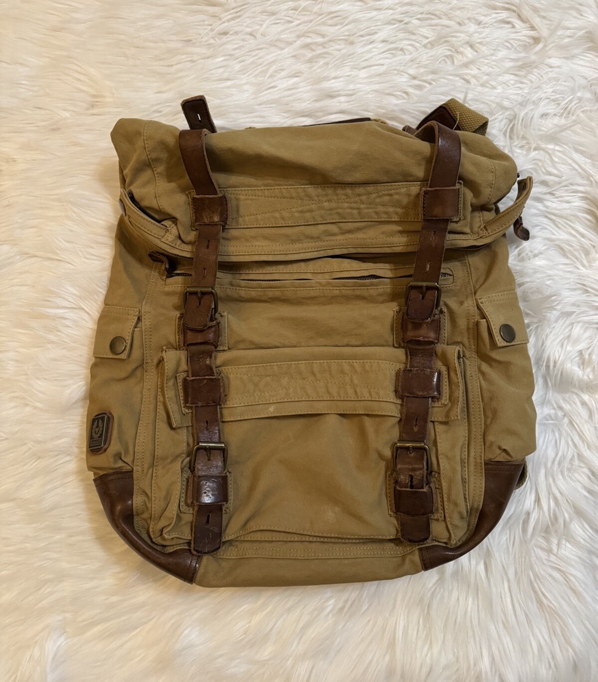 Belstaff Double Sized Backpack Messenger Bag Panama