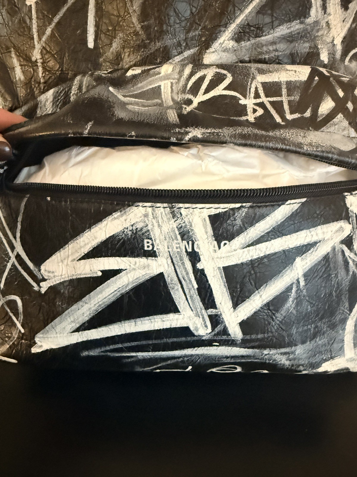 Balenciaga Explorer Graffiti Backpack Black Arena Lambskin Italy