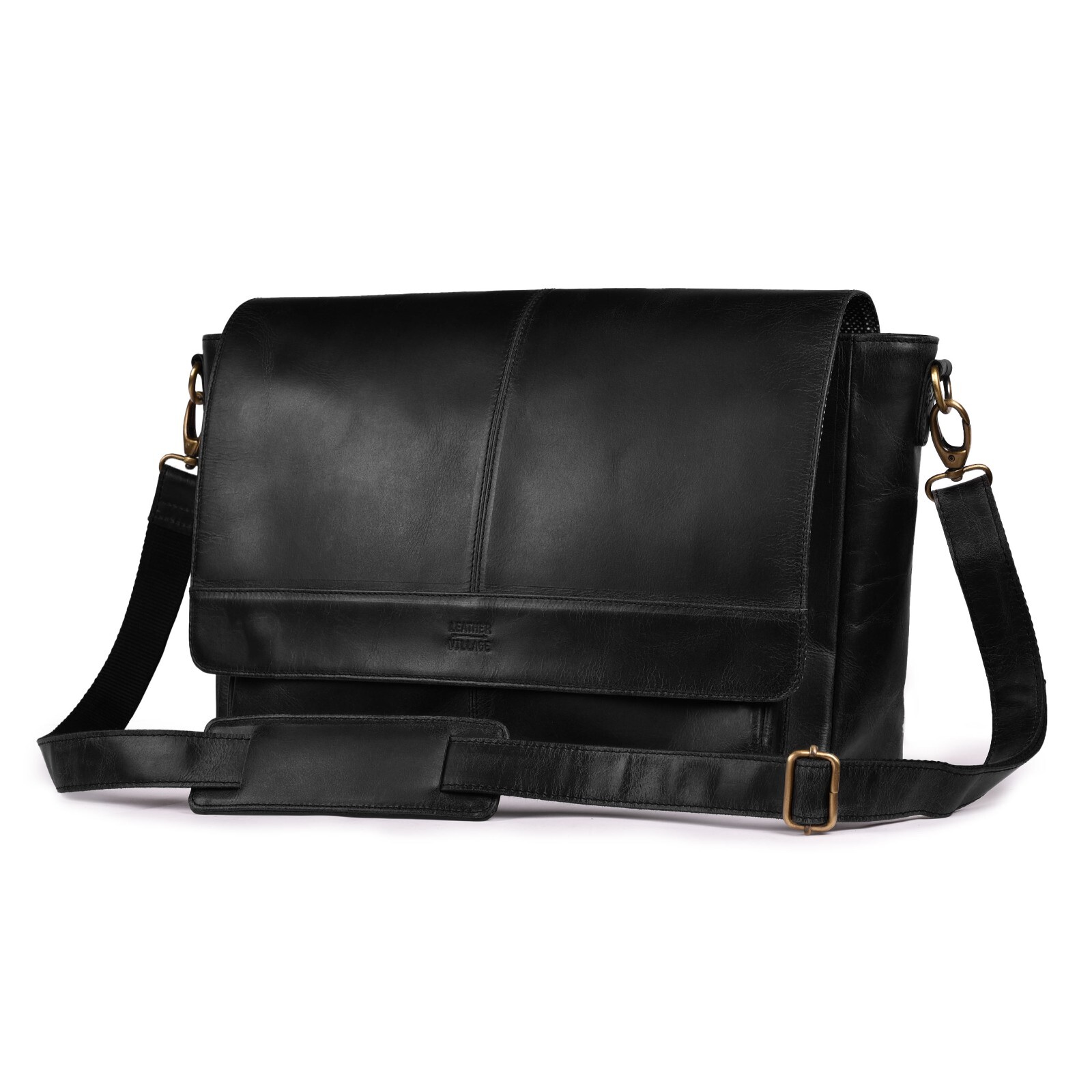 Vintage Handmade Leather Satchel Bag- 15.5 Inch Laptop Messenger Shoulder Bag