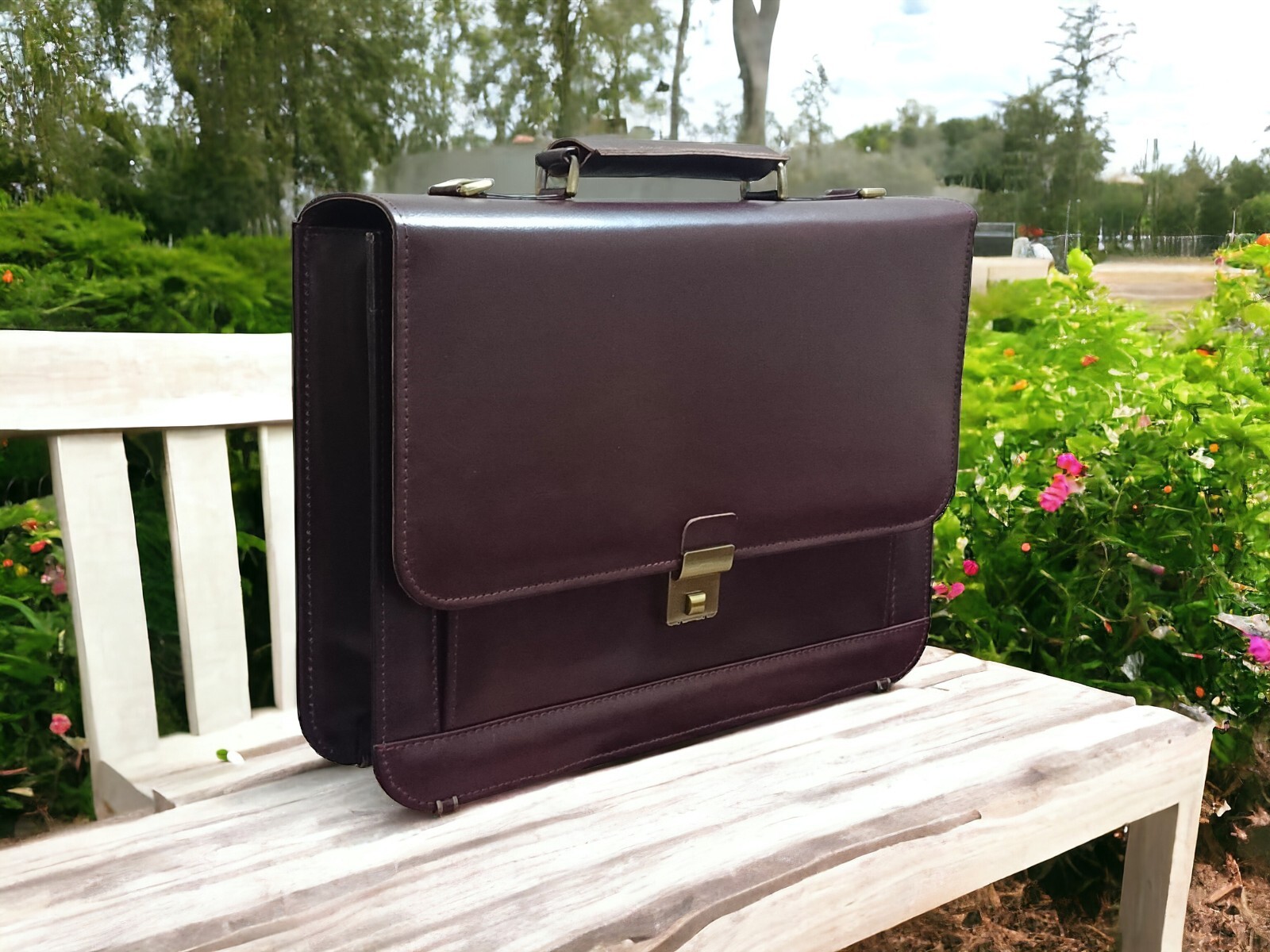 Leather Briefcase for mens Black, Brown, Maroon Office Laptop Crossbody Bag