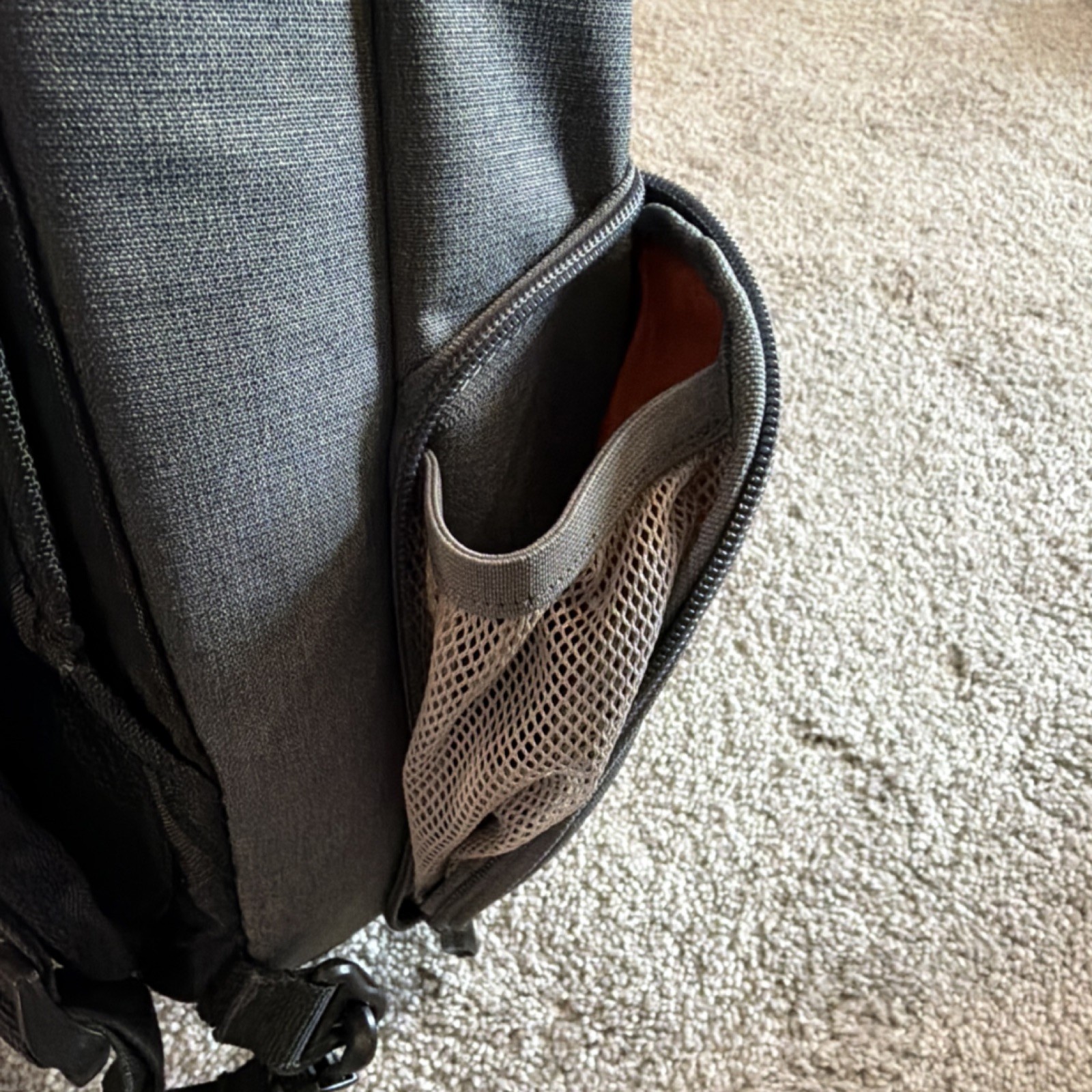eBags Gray Backpack Organizer with Inner Dividers and Orange Interior