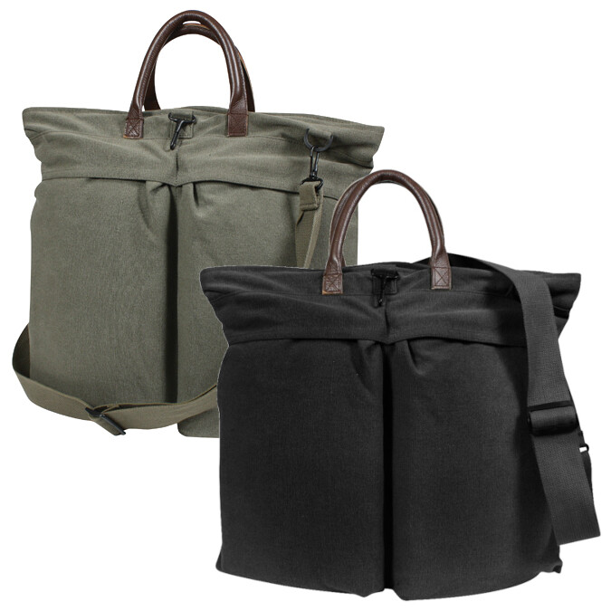 Vintage Military Helmet Bags w/ Leather Handles – Canvas Aviator Helmet Bag