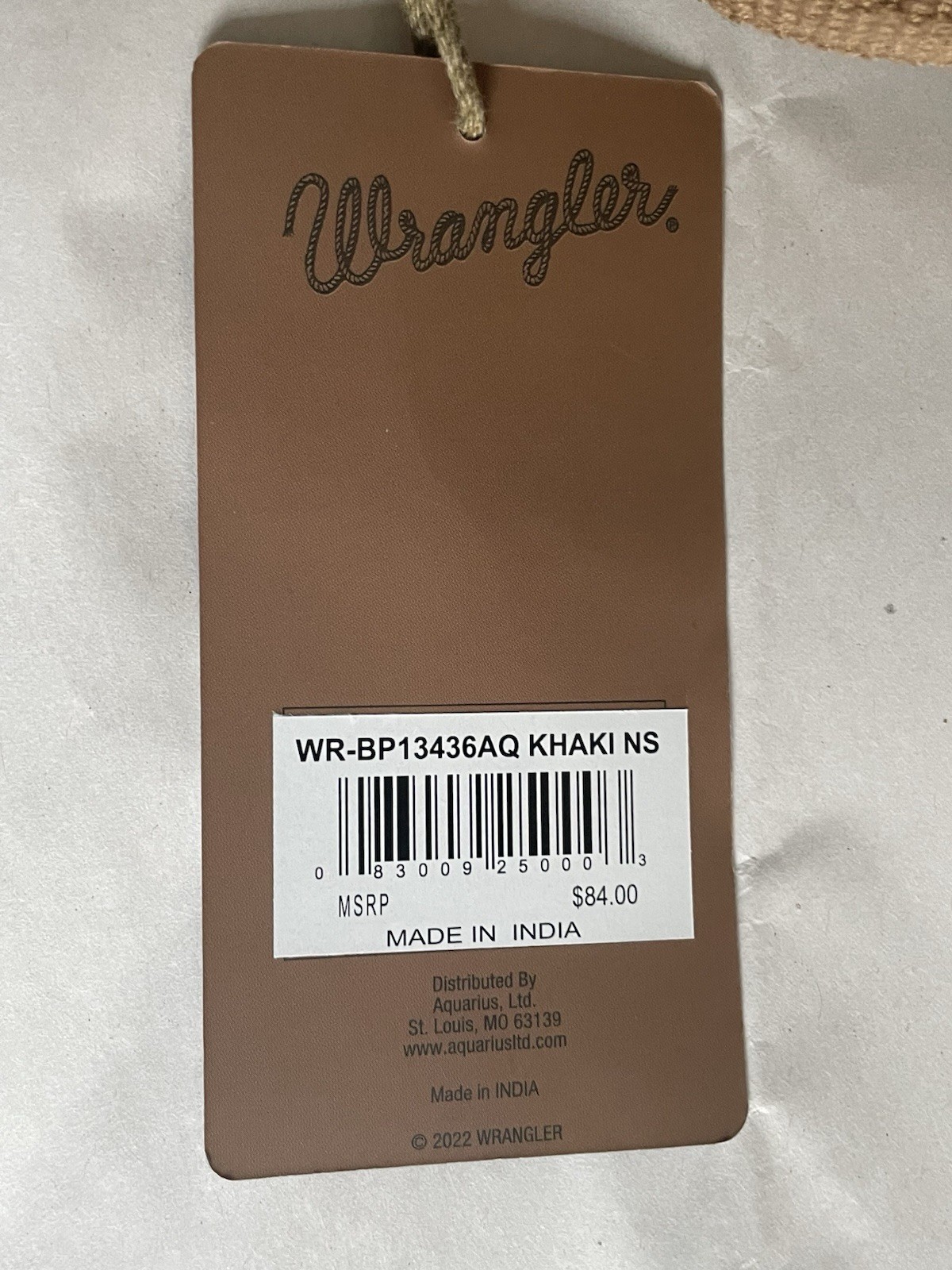 Wrangler Washed Tan Canvass Backpack Laptop Bag 17” NWT