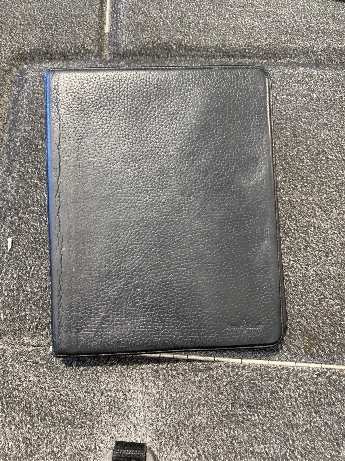 Cole Haan Classic Black Pebbled Leather Tablet iPad Android Case 9.75 X 7.75