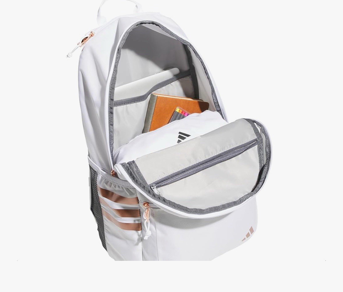 Adidas Classic 3S 5 Backpack, White/Rose Gold School Sports Travel Unisex New