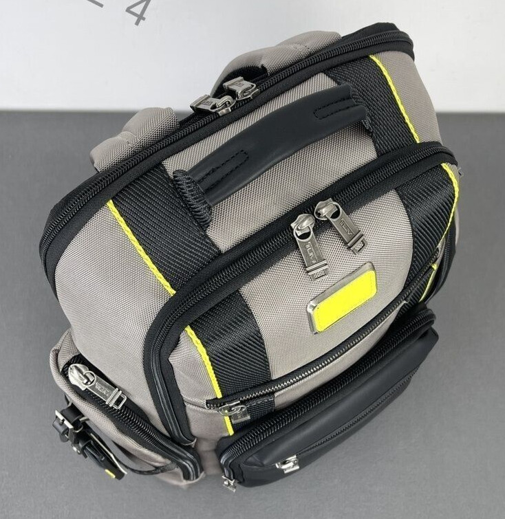 TUMI ALPHA BRAVO Shepherd Deluxe Brief Pack Backpack Gray Yellow Outlet Products