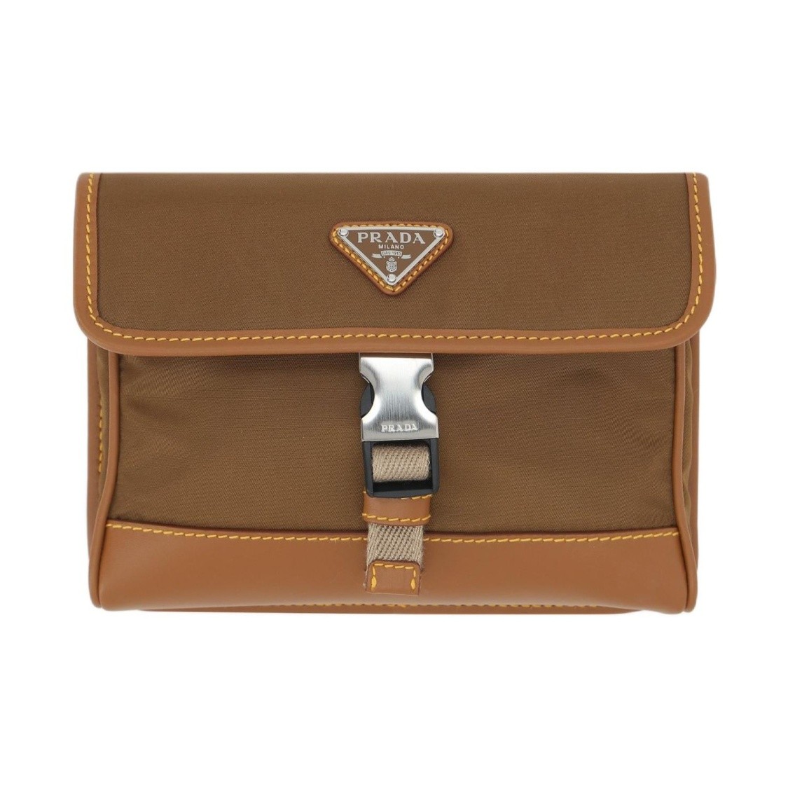PRADA Leather Nylon Crossbody bag Men’s 7.1×1.2×4.9 in