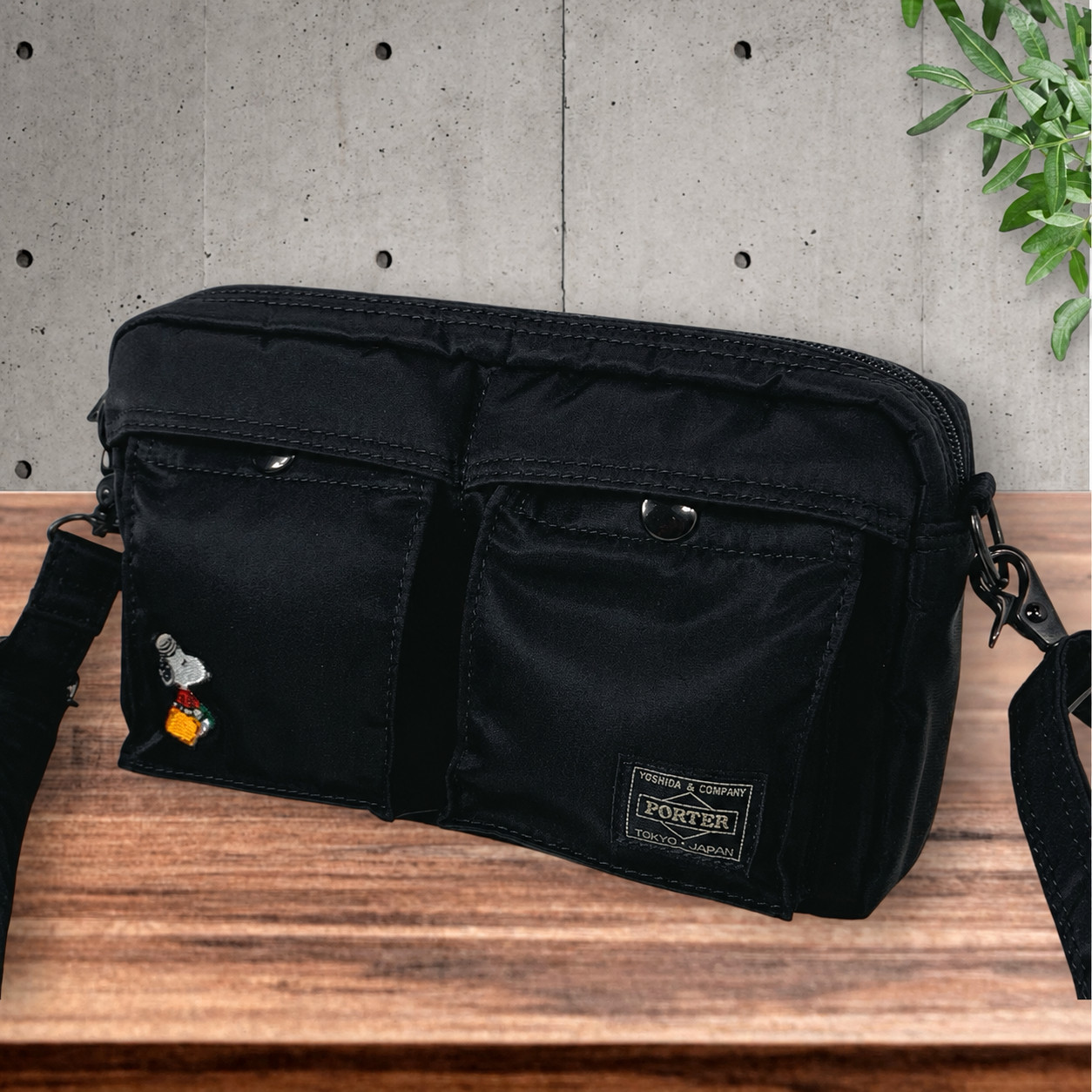 JOE PORTER x Peanuts Snoopy Yoshida Kaban Collab Shoulder Bag Black 2Way Unused