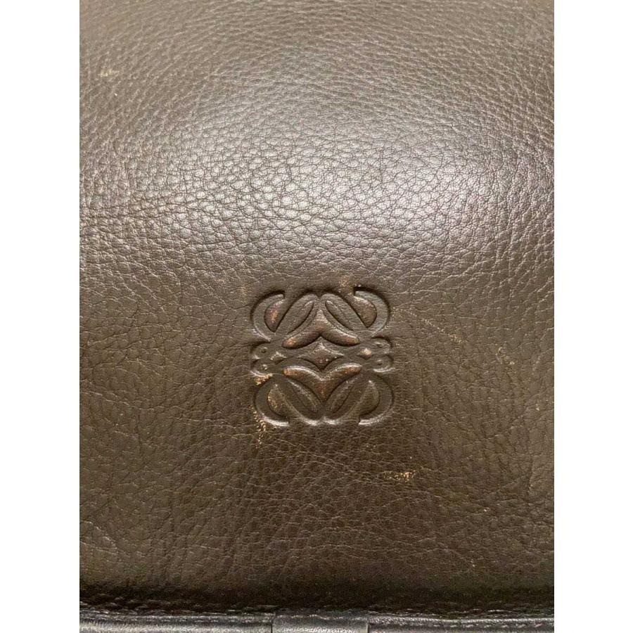 Authentic LOEWE Anagram Handbag Top Handle Bag Dark Brown Leather Men’s Solid