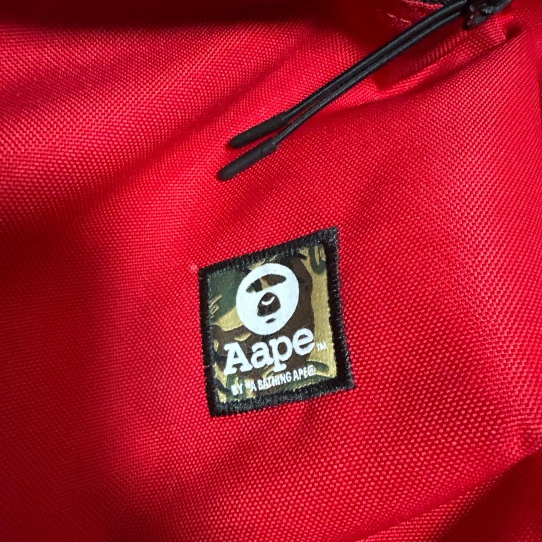 AAPE by A Bathing Ape Red Backpack Logo Tape