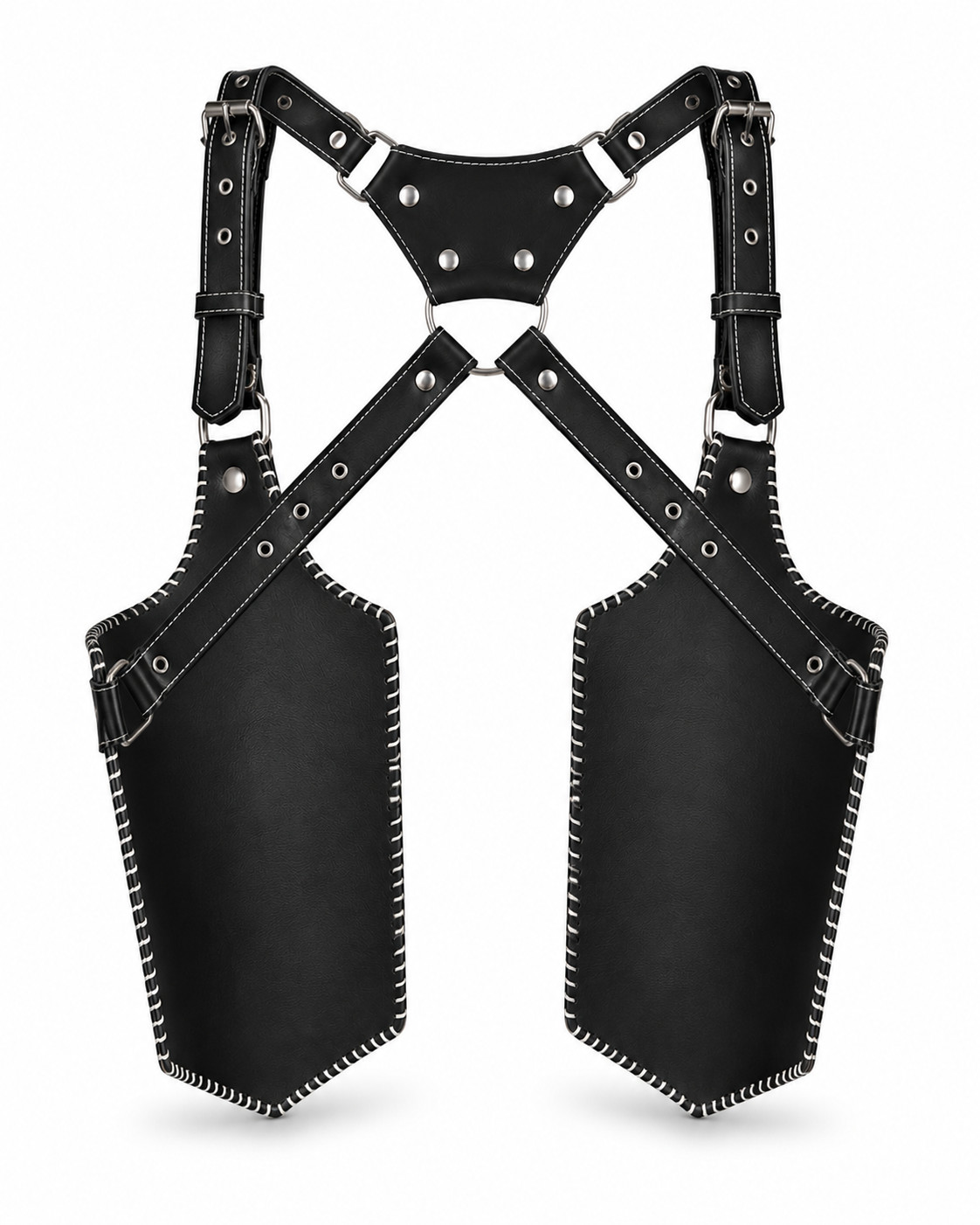 Genuine Leather Chest Harness Bag Adjustable Crossbody Utility Festival Vest