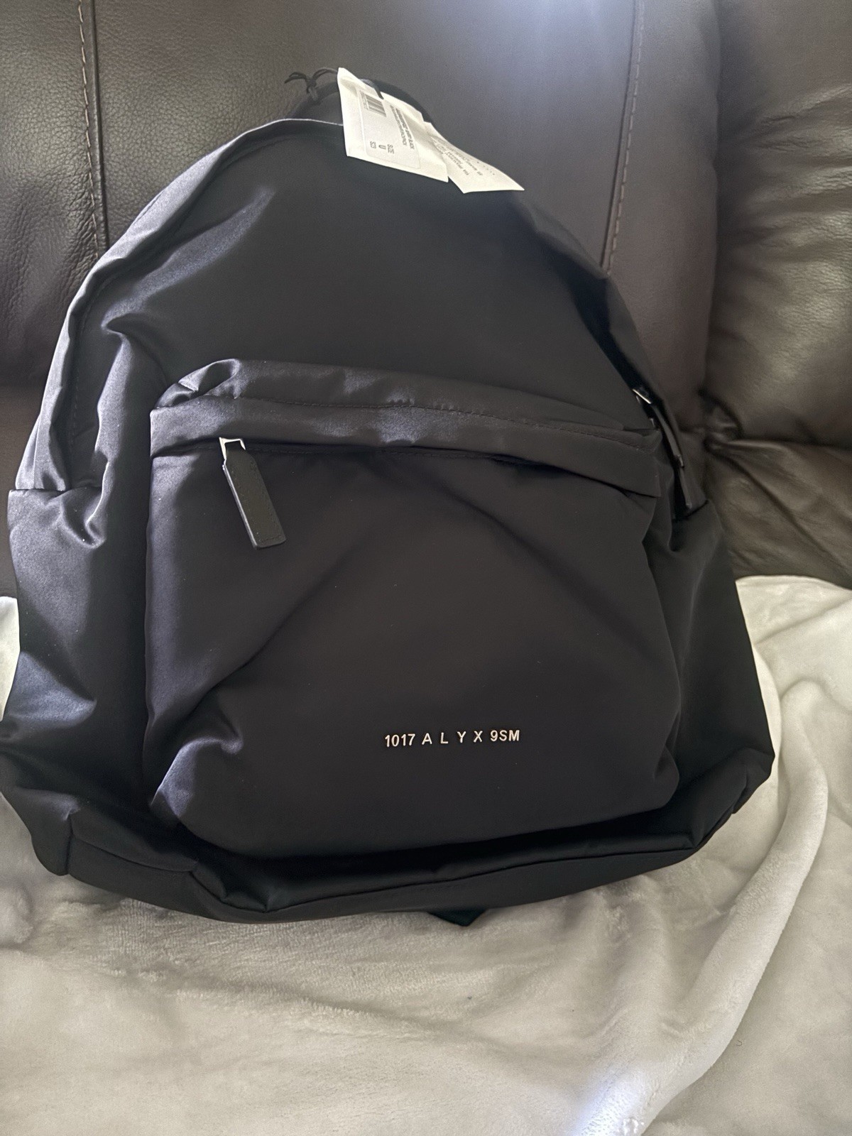 1017 ALYX 9SM Black Backpack Zip Laptop Compartment Padded Back Outer Pockets