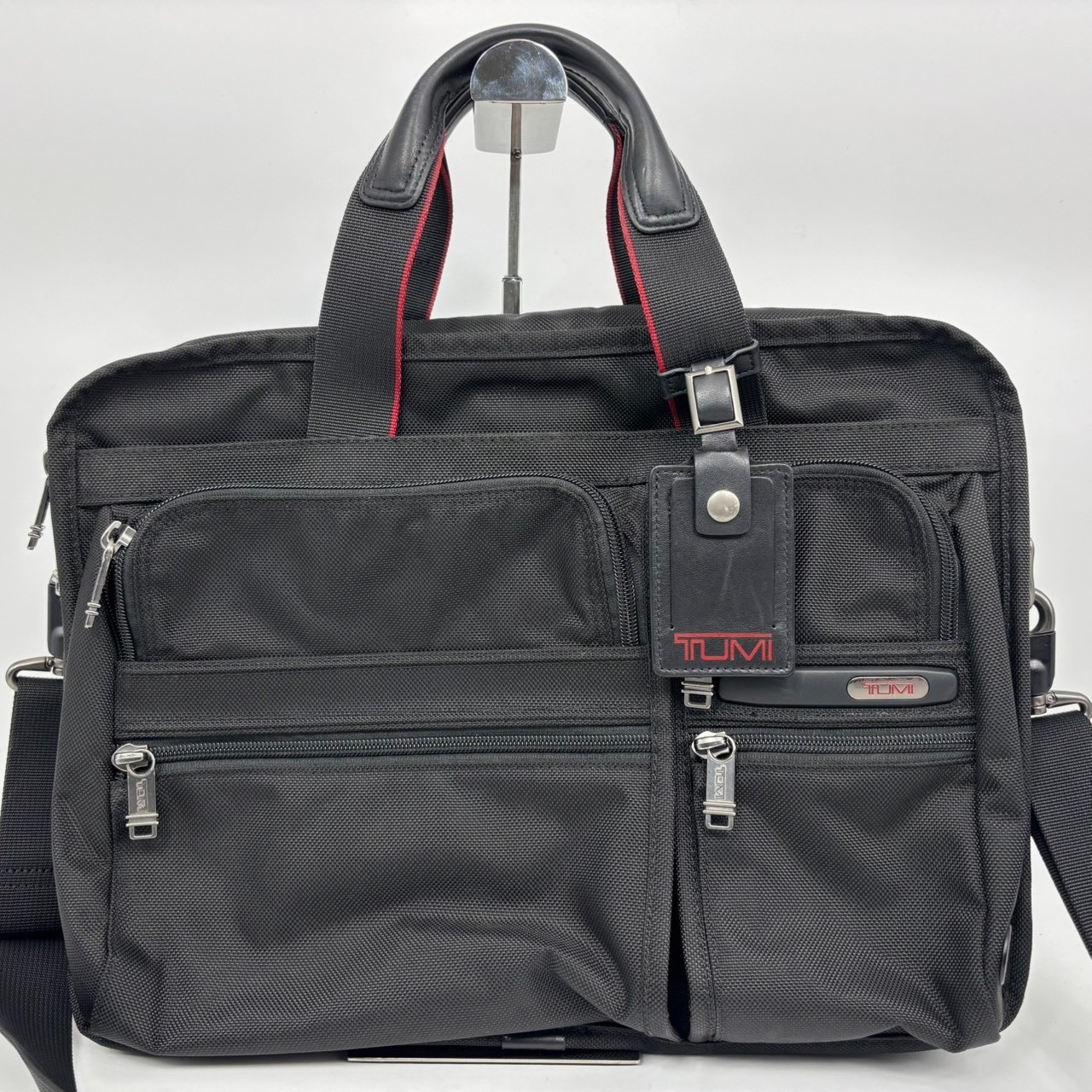 TUMI Business Bag Black Red Nylon Leather 2-way Large capacity Old From Japan