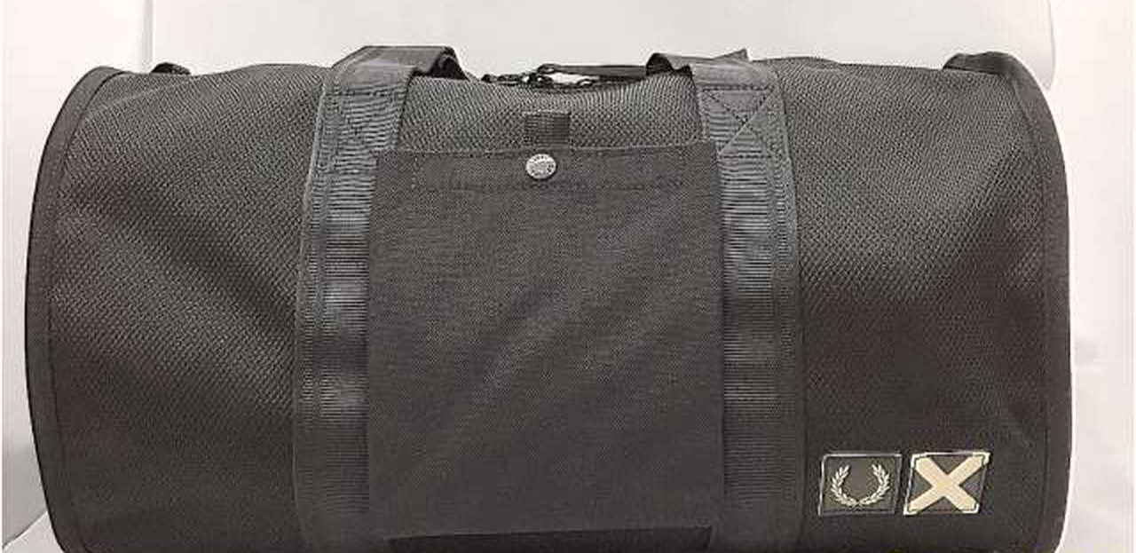 FRED PERRY x LUGGAGE LABEL Shoulder Boston Bag Black Zipper FZ25006 Japan Unused