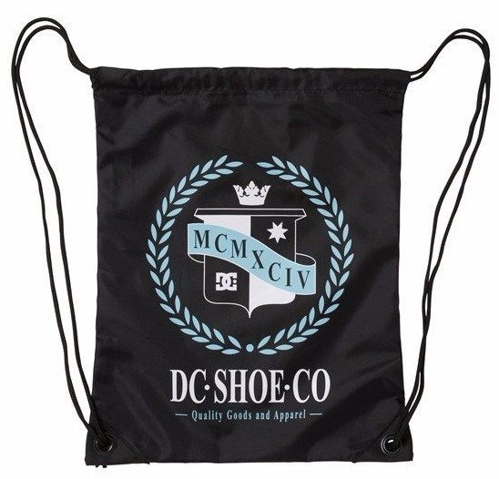 DC Shoes Co Laurel Crest Simpski Black/Pool Cinch Gym Bag backpack