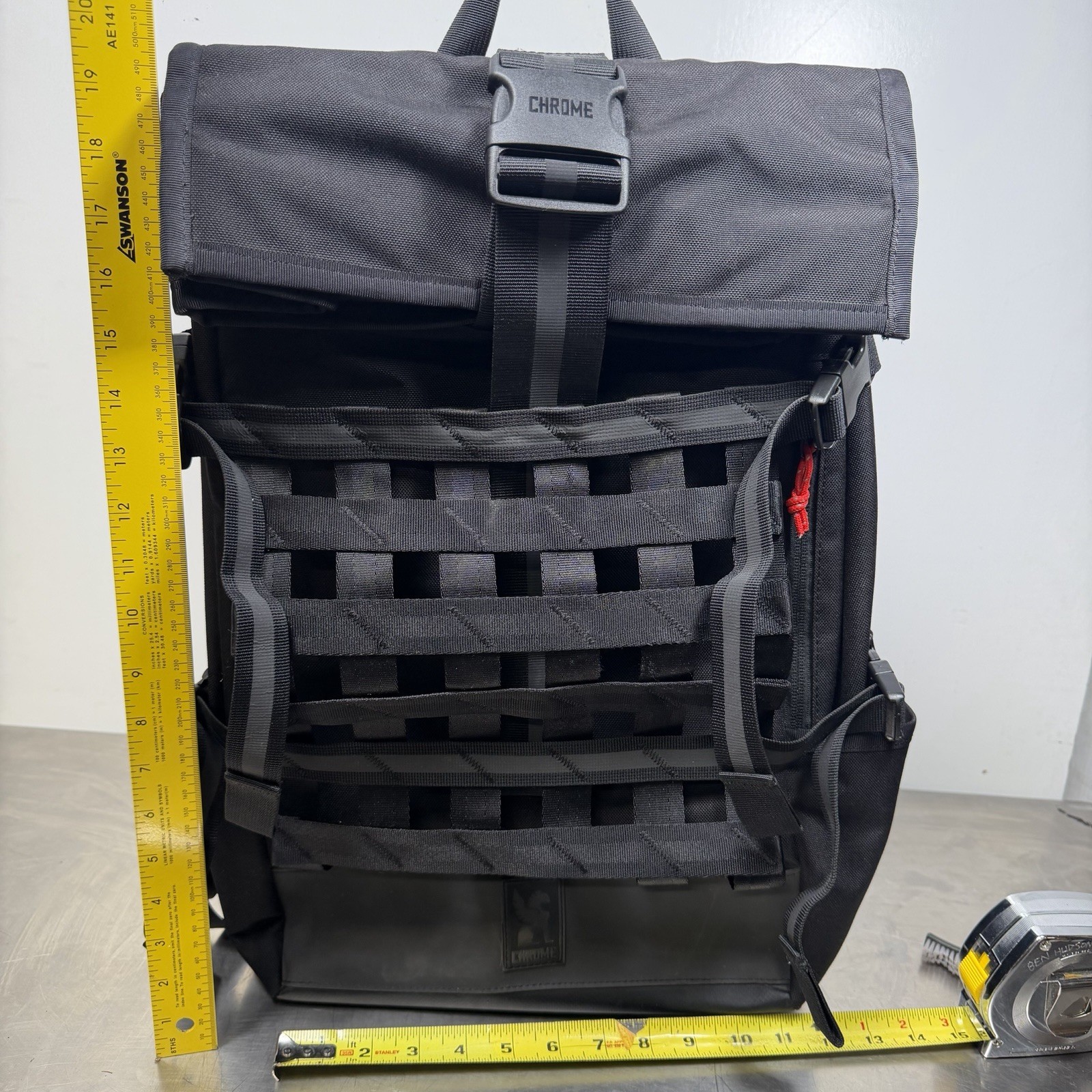 Chrome Industries Barrage Cargo 22L Waterproof Roll-Top Satchel Backpack Black
