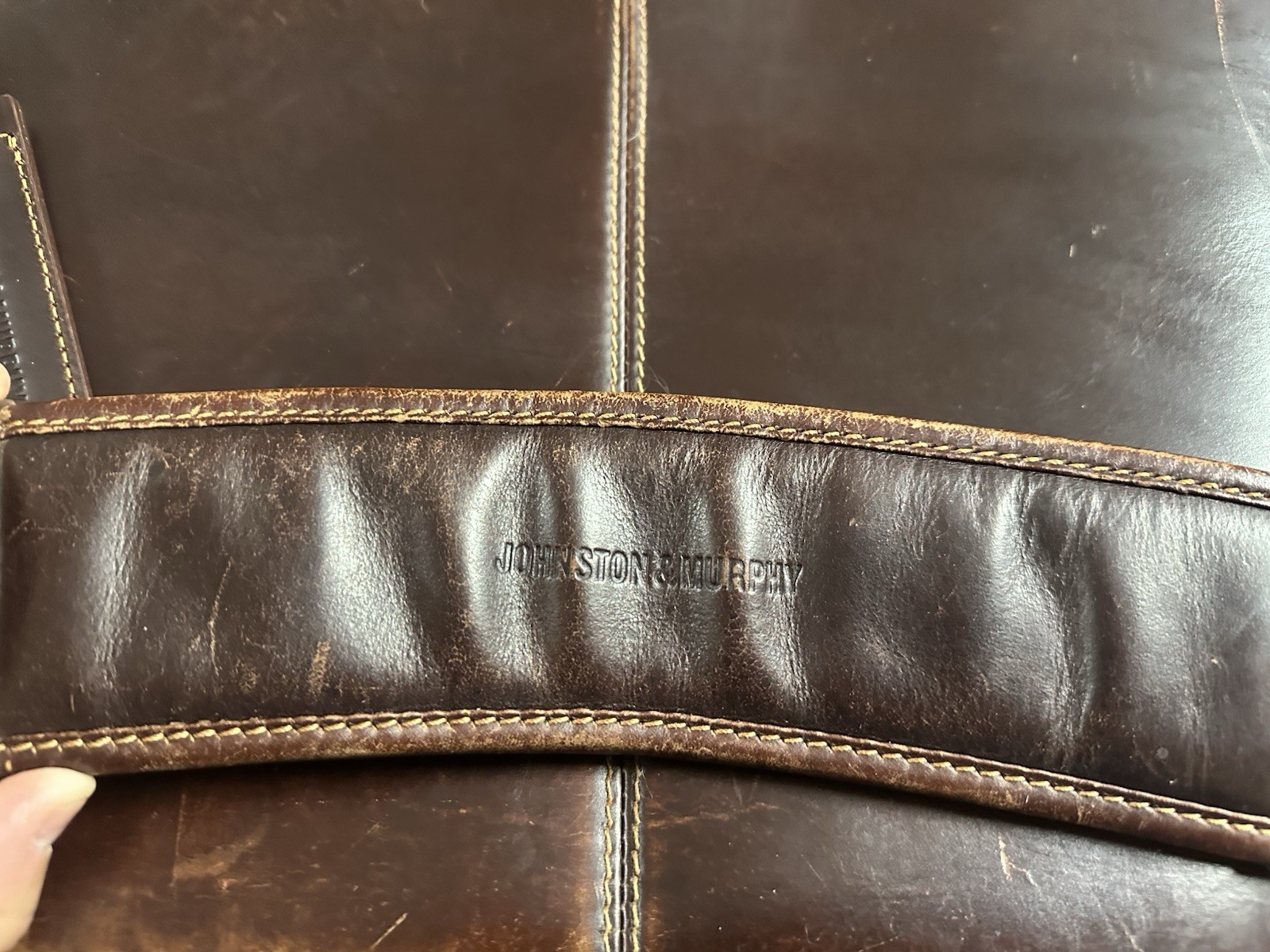 Johnston & Murphy Rhodes Leather Briefcase Laptop Bag – Dark Brown