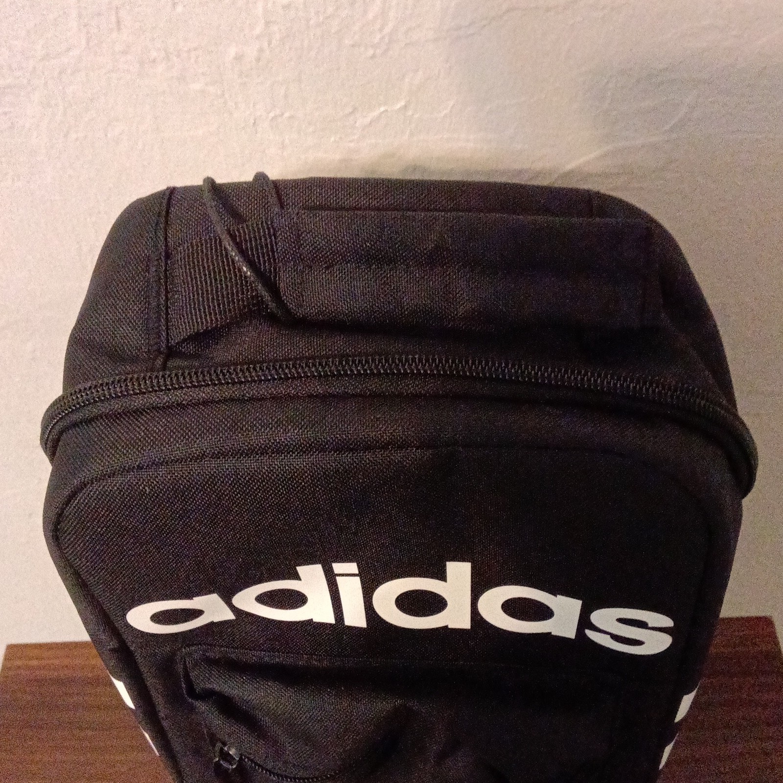 adidas Black/White Small Crossbody Bag, Zip Closure, Shoulder Strap