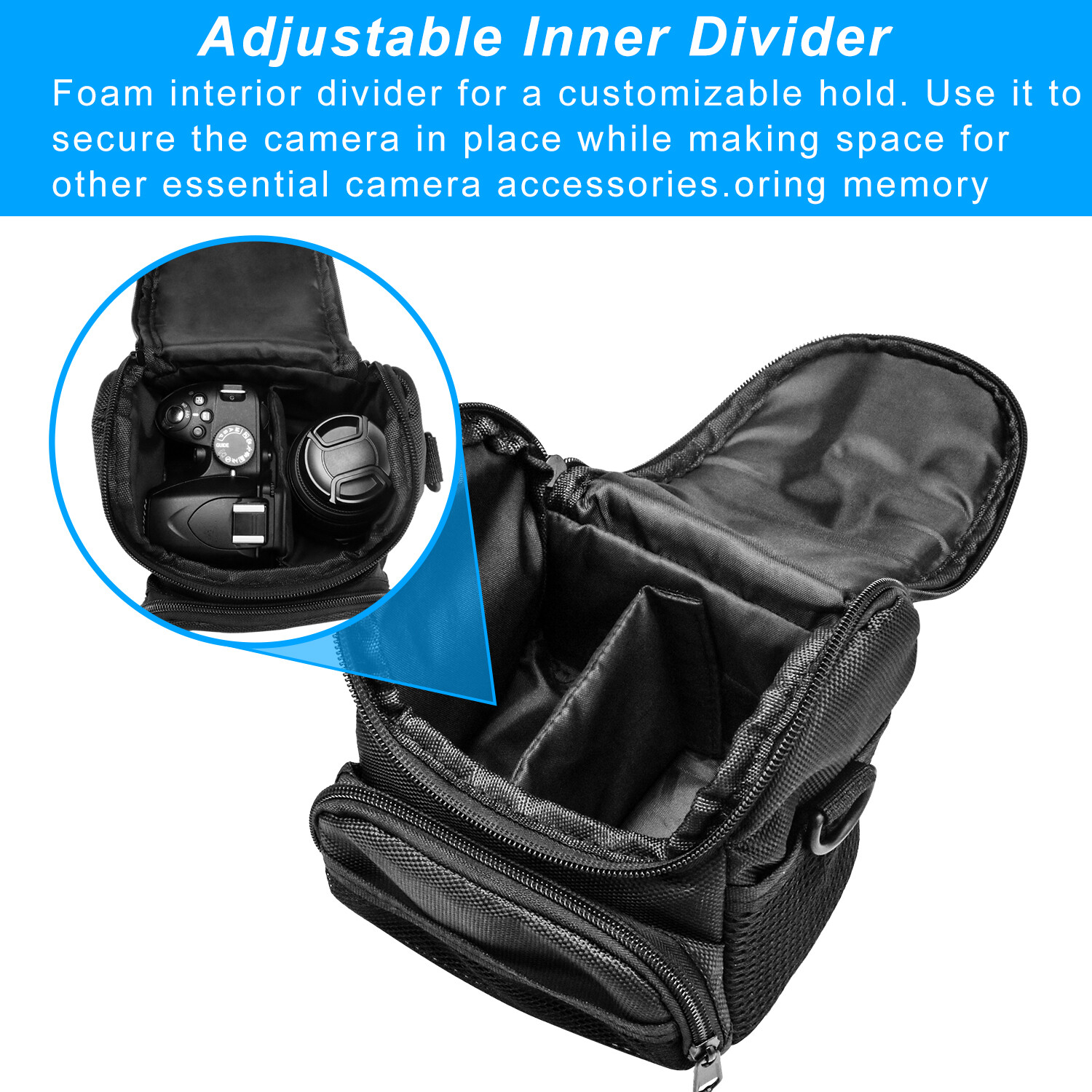 Camera Protective Bag Zipper Case Shoulder Pouch For Nikon Canon Sony Rebel DSLR