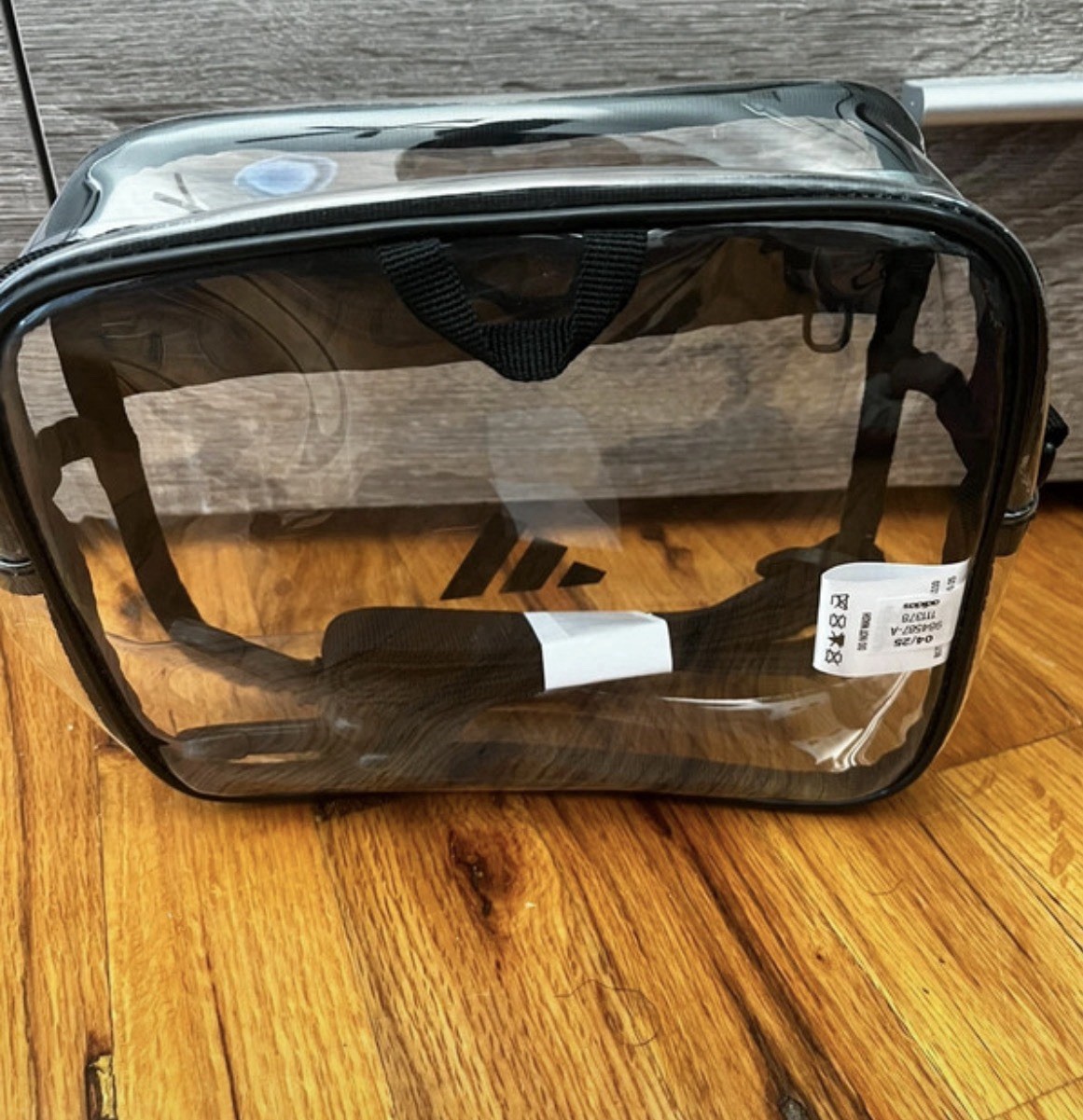 adidas Clear/Black Small Crossbody Bag Zip Closure Adjustable Strap Unisex