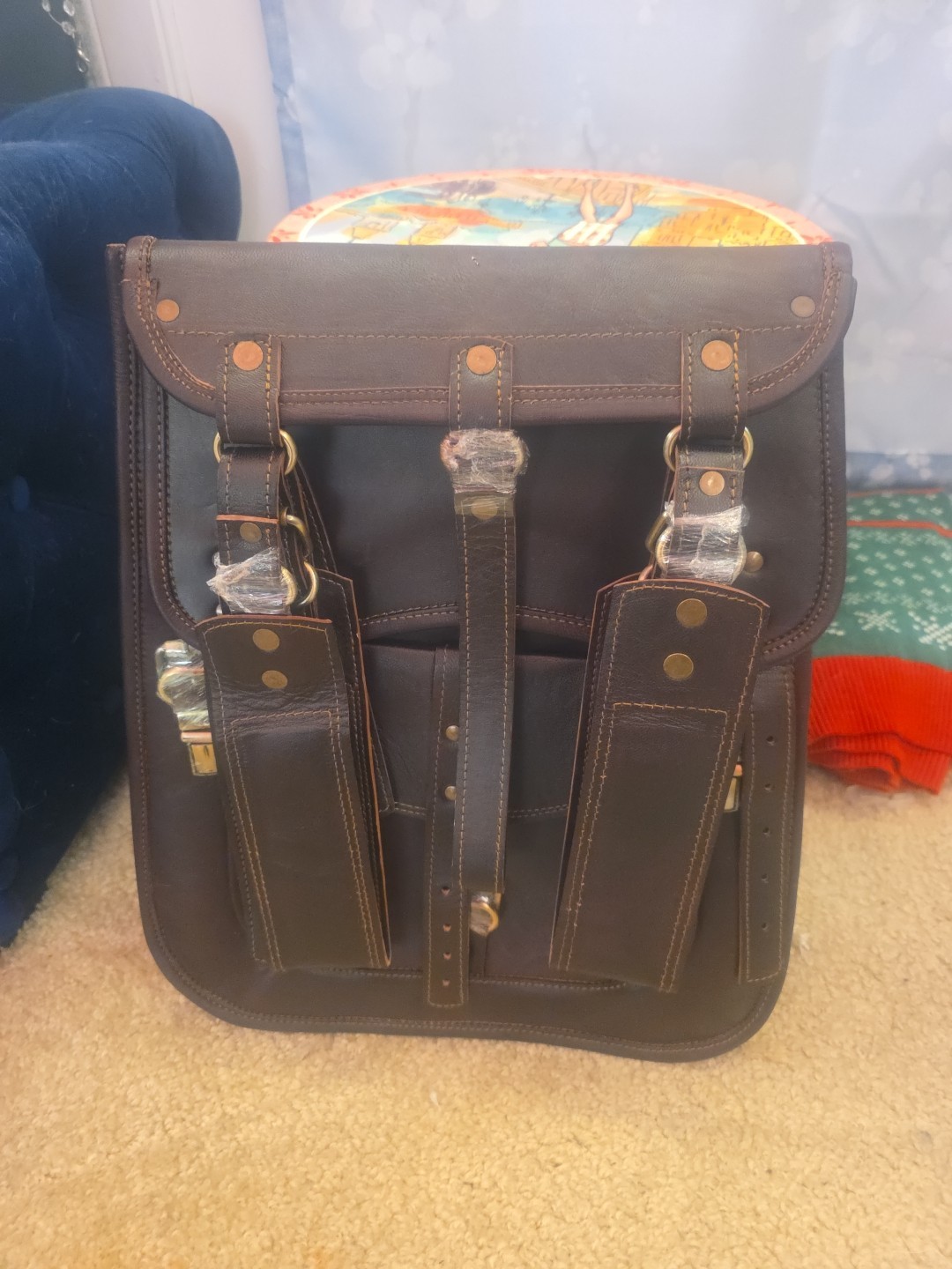 Handmade World Vintage Full Grain 20 Inch Leather Laptop LARGE Backpack (Brown)