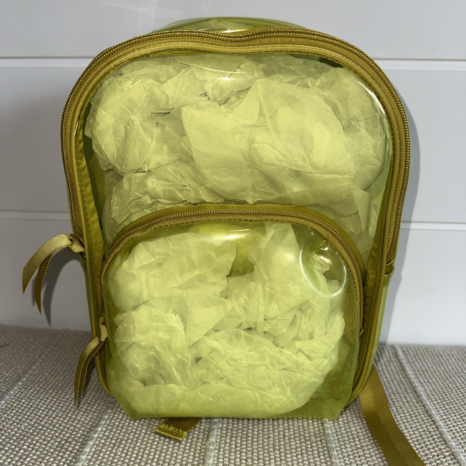 Vera Bradley Clear Large Backpack, Golden Olive, One Size