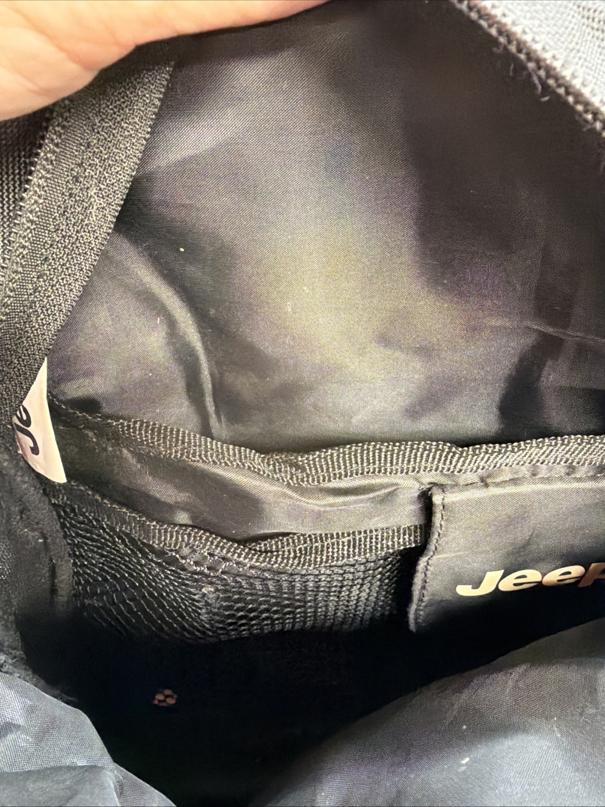 Jeep Mini Backpack Black Gray 12″ x 10″ Small Travel Bag Interior Pockets Logo