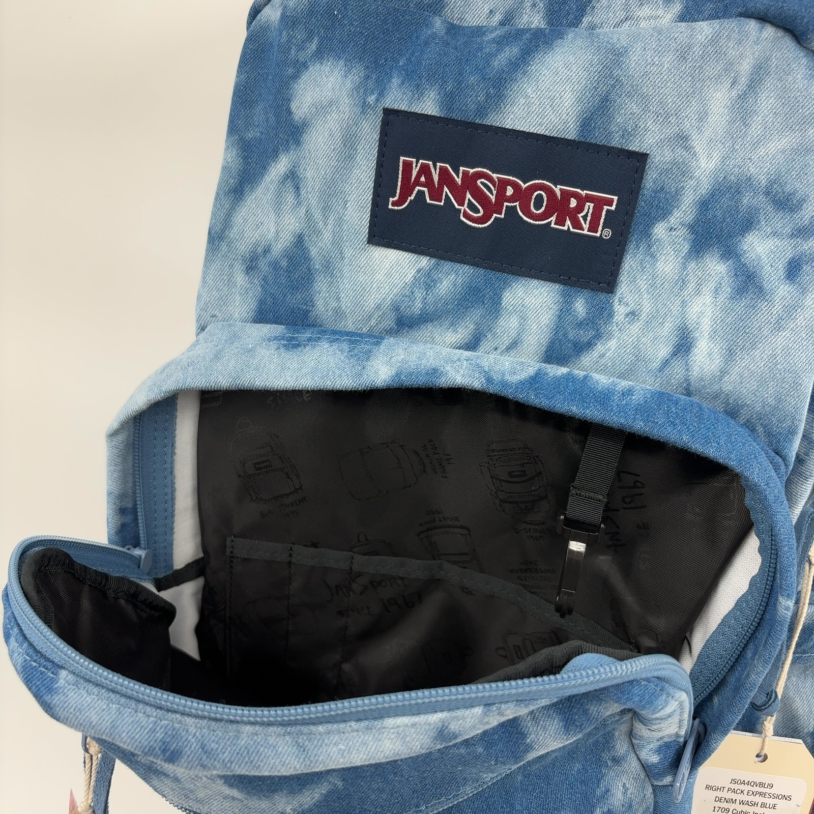 JanSport Right Pack Expressions Backpack 15-inch Laptop Denim Wash Blue