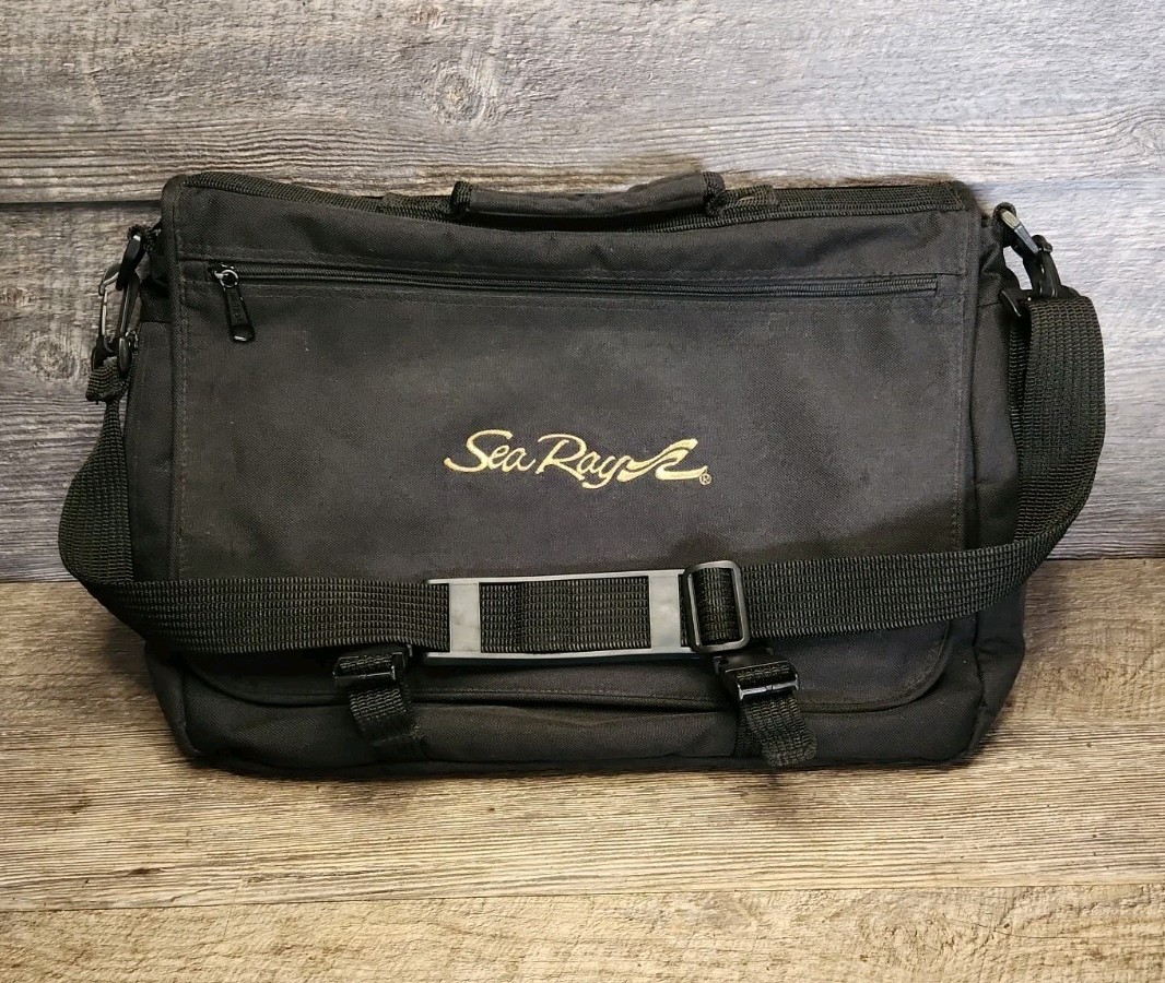 Sea Ray Boat Yacht Black Messenger Bag Laptop Briefcase Shoulder Travel Tote
