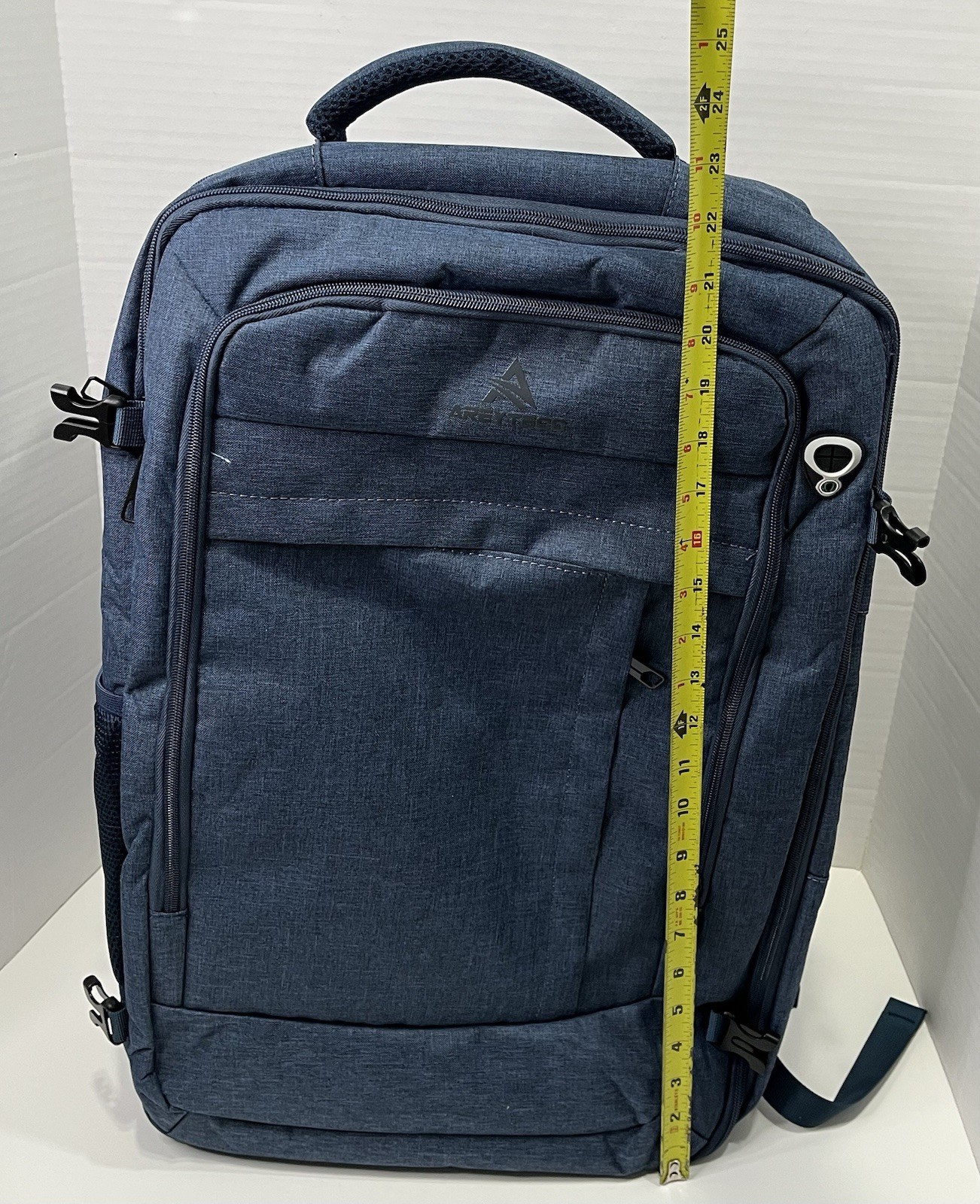 AREYTECO Travel Backpack 50L Expandable Extra Large Laptop Backpack Carry On Blu