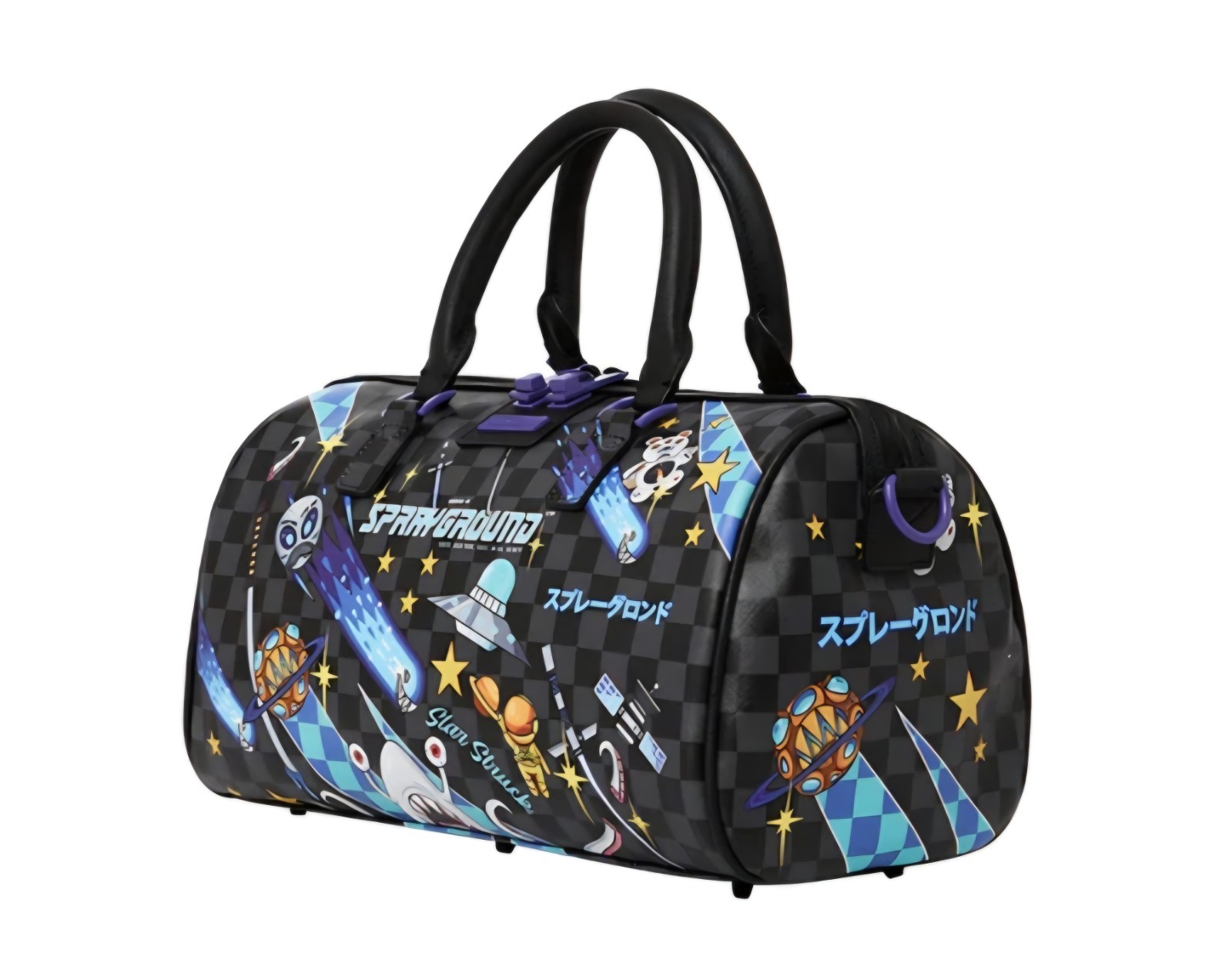 🔥SOLD OUT FOREVER 🔥 Sprayground WTF Alien Invasion Mini Duffle Bag Checkered