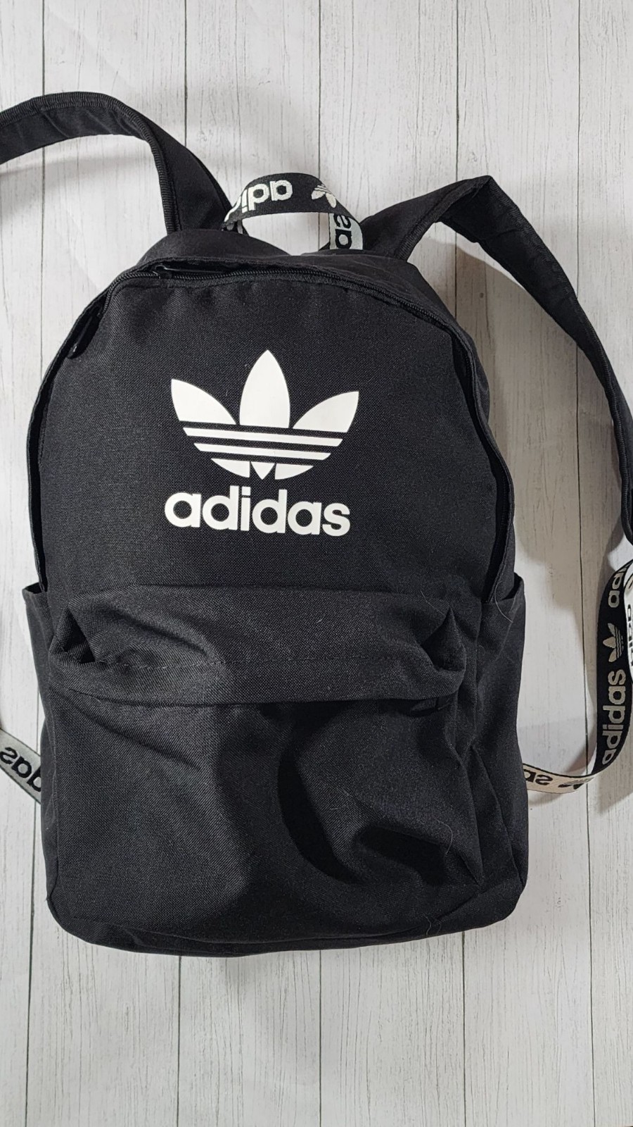 ADIDAS ADICOLOR BLACK AND WHITE BACKPACK CLASSIC TREFOIL LOGO STRAPS